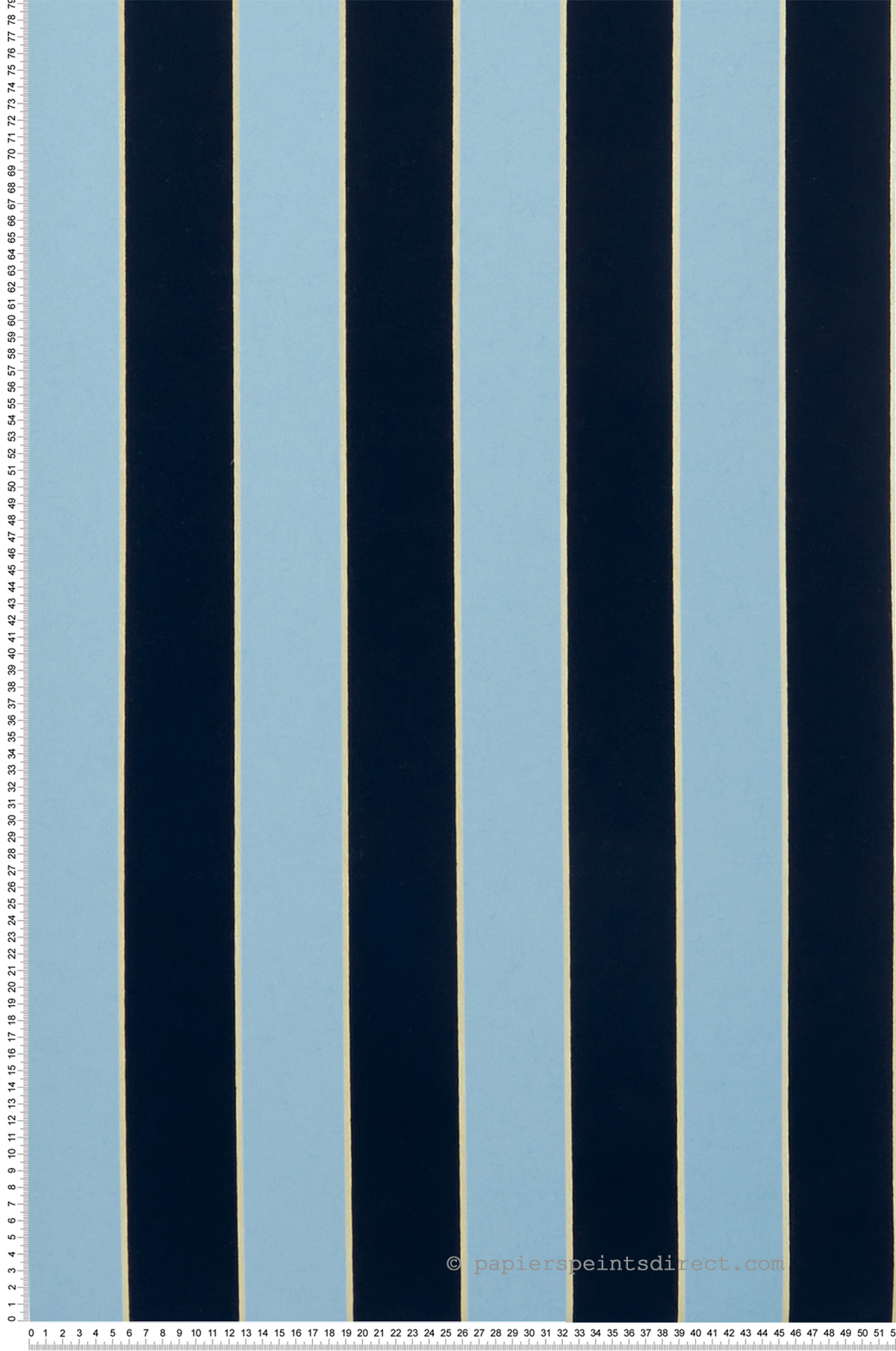 Papier peint Rayure Velours bleu nuit doré - Regency Stripe d'Osborne & Little | Réf. OSB-W7780-04