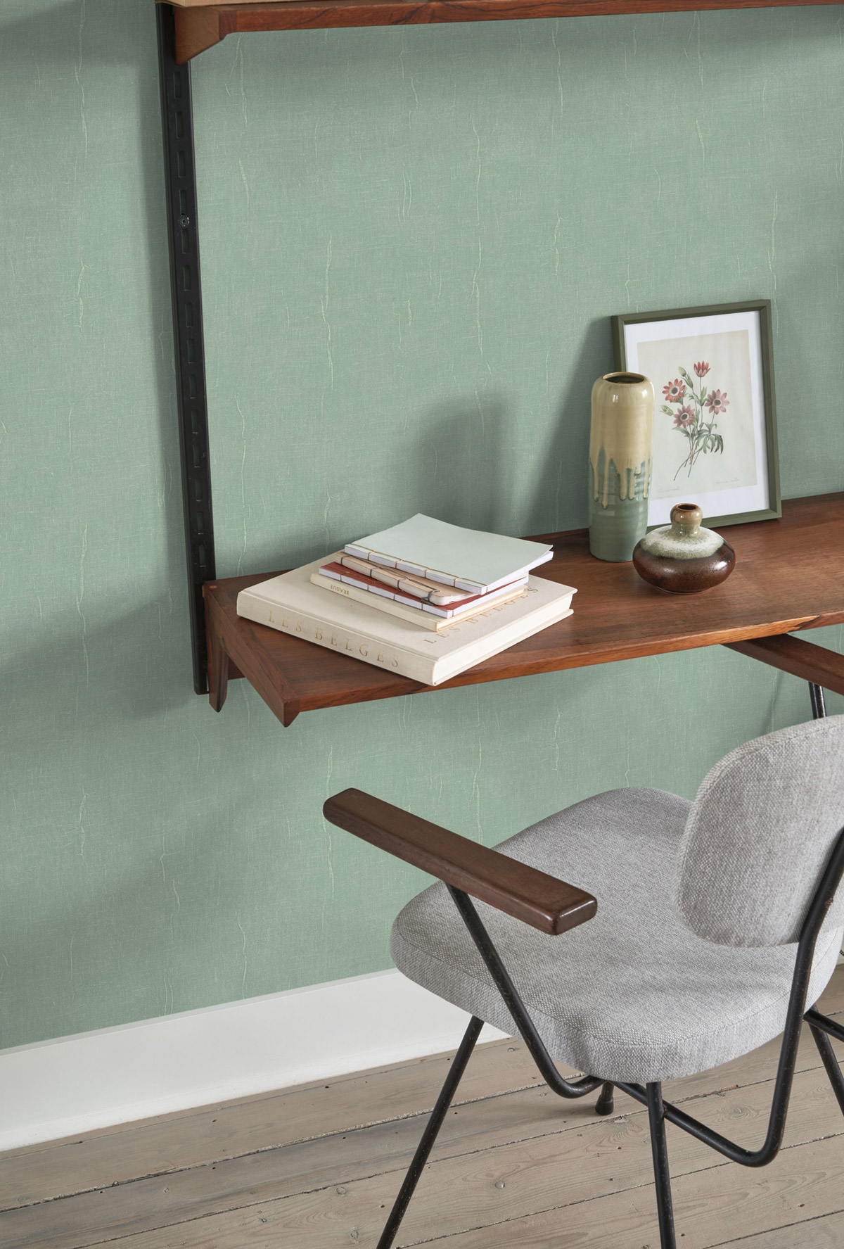 Papier peint Uni Etamine vert nil - Etamine de Casadéco | Réf. ETAM200257507