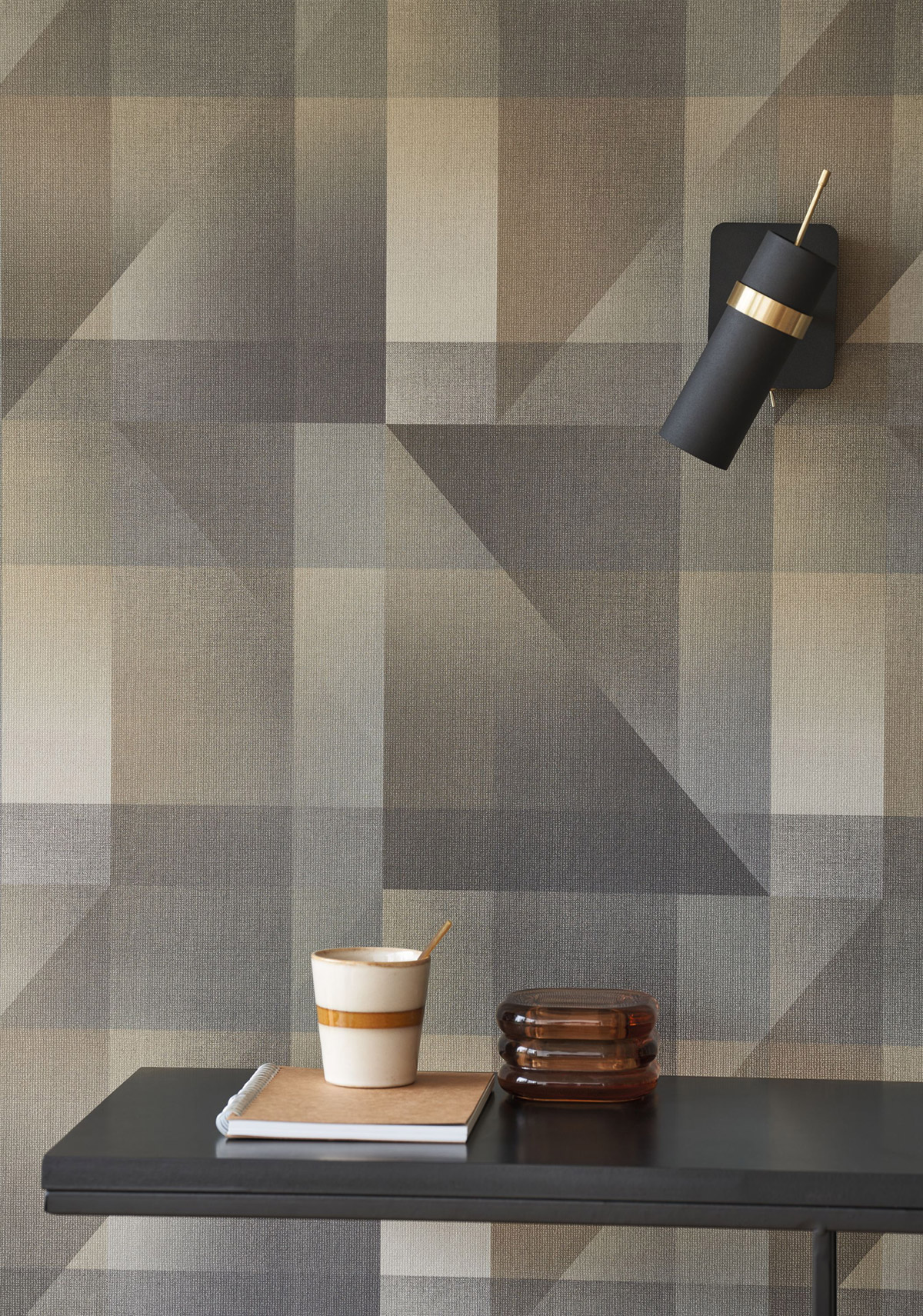 Papier peint Patchwork Géométrique Edward bleu - Carnaby Street de Casadéco AMB2 | Réf. CARN200509523