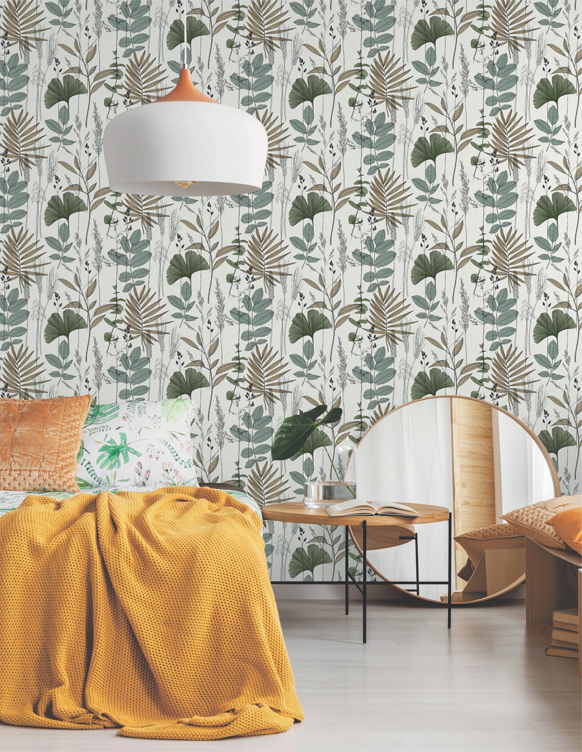 Papier peint Exotique Ginkgo Graminée vert - Les Essentiels de Lutèce | Réf. LTC-51210304