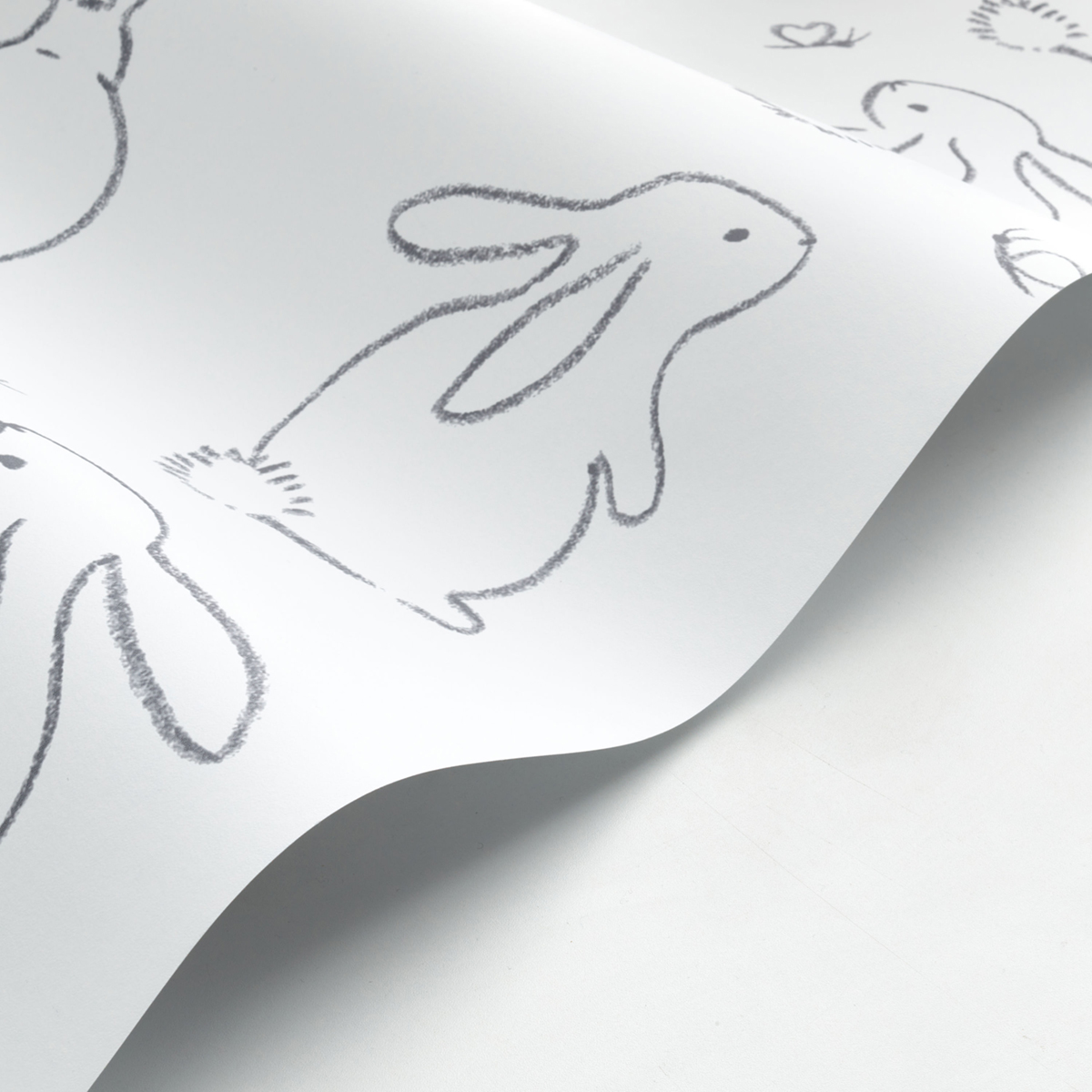 Papier peint Dessin Lapin noir graphite - Once Upon A Time de Casadéco | Réf. OUAT88389050