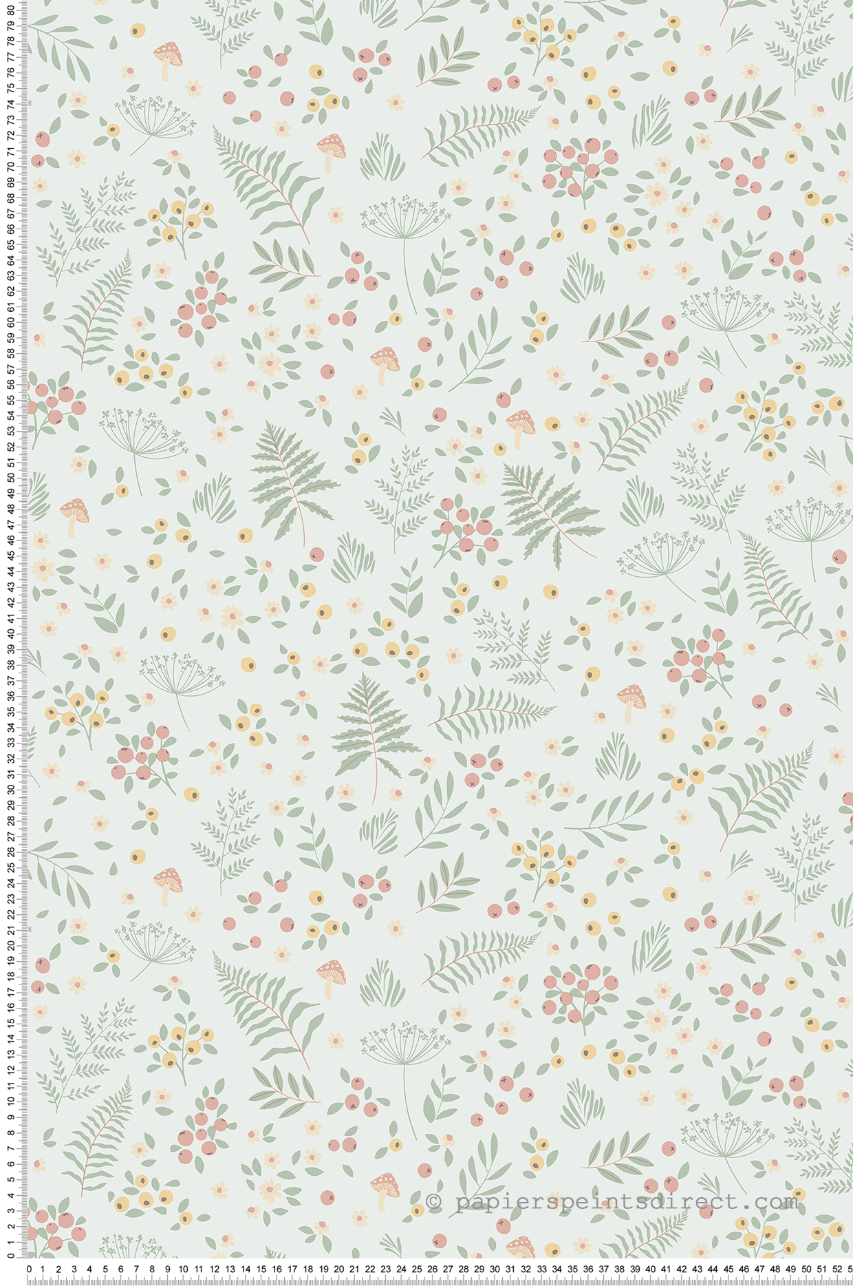 Papier peint Cueillette Forêt Fleur vert - Sweet Dreams d'Ugépa | Réf. UGP-N06604