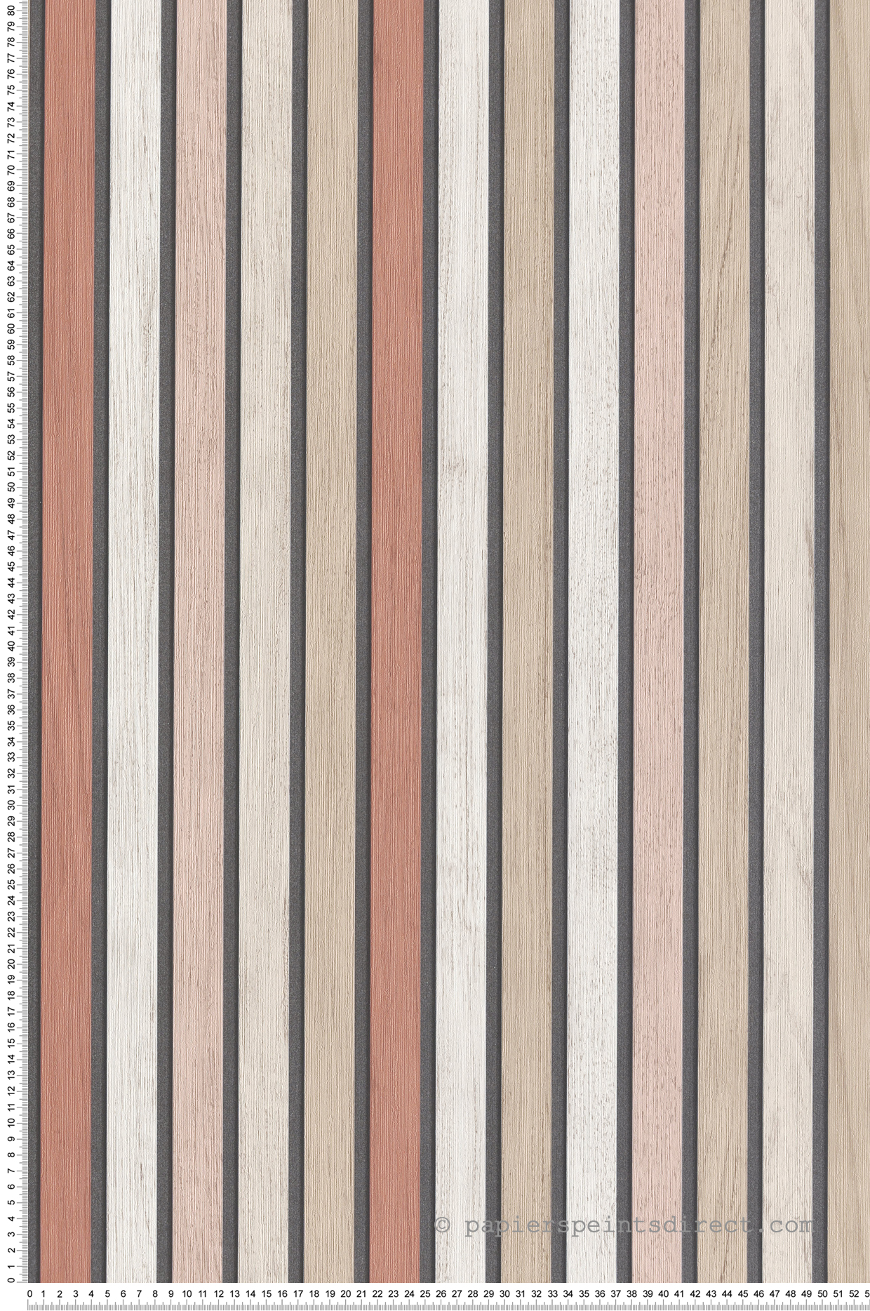 Papier Peint Tasseau Camaïeu Lames terracotta - Illusion d'Ugépa | Réf. UGP-B31210