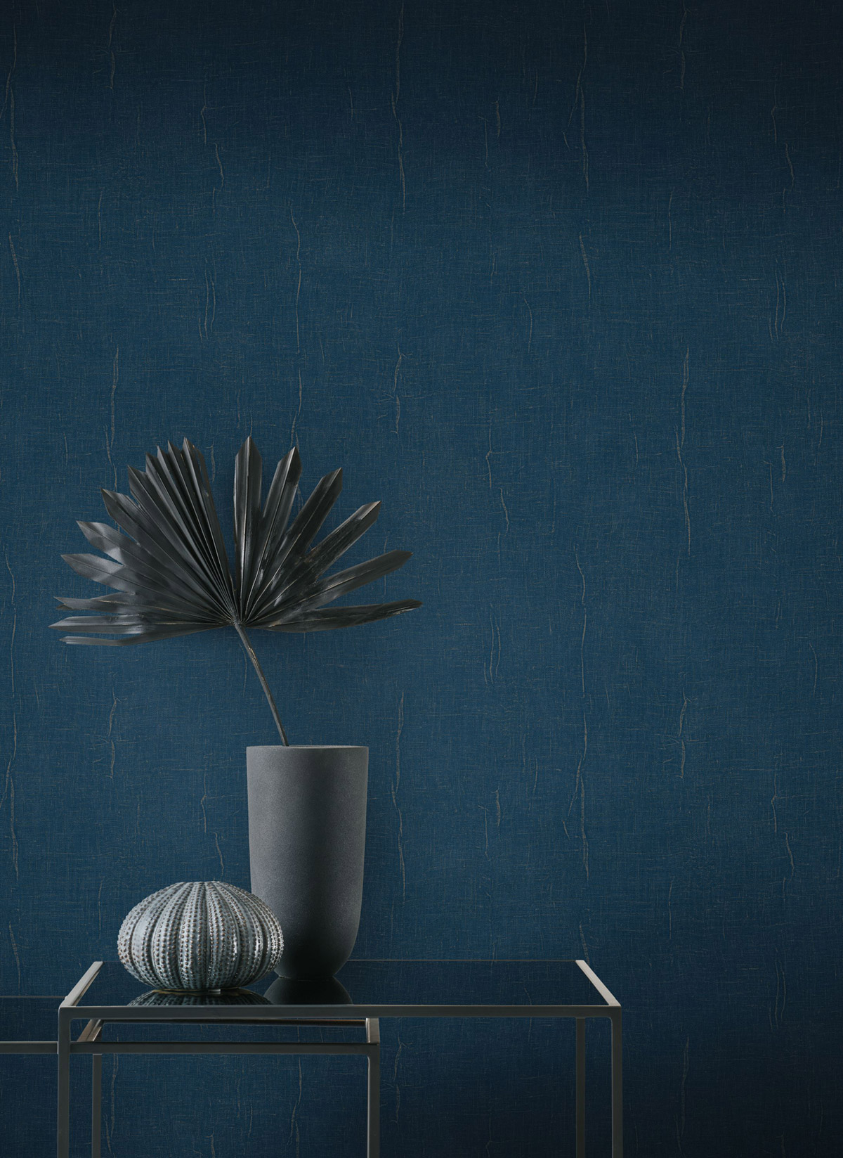 Papier peint Uni Etamine bleu encre argenté - Etamine de Casadéco | Réf. ETAM200256808