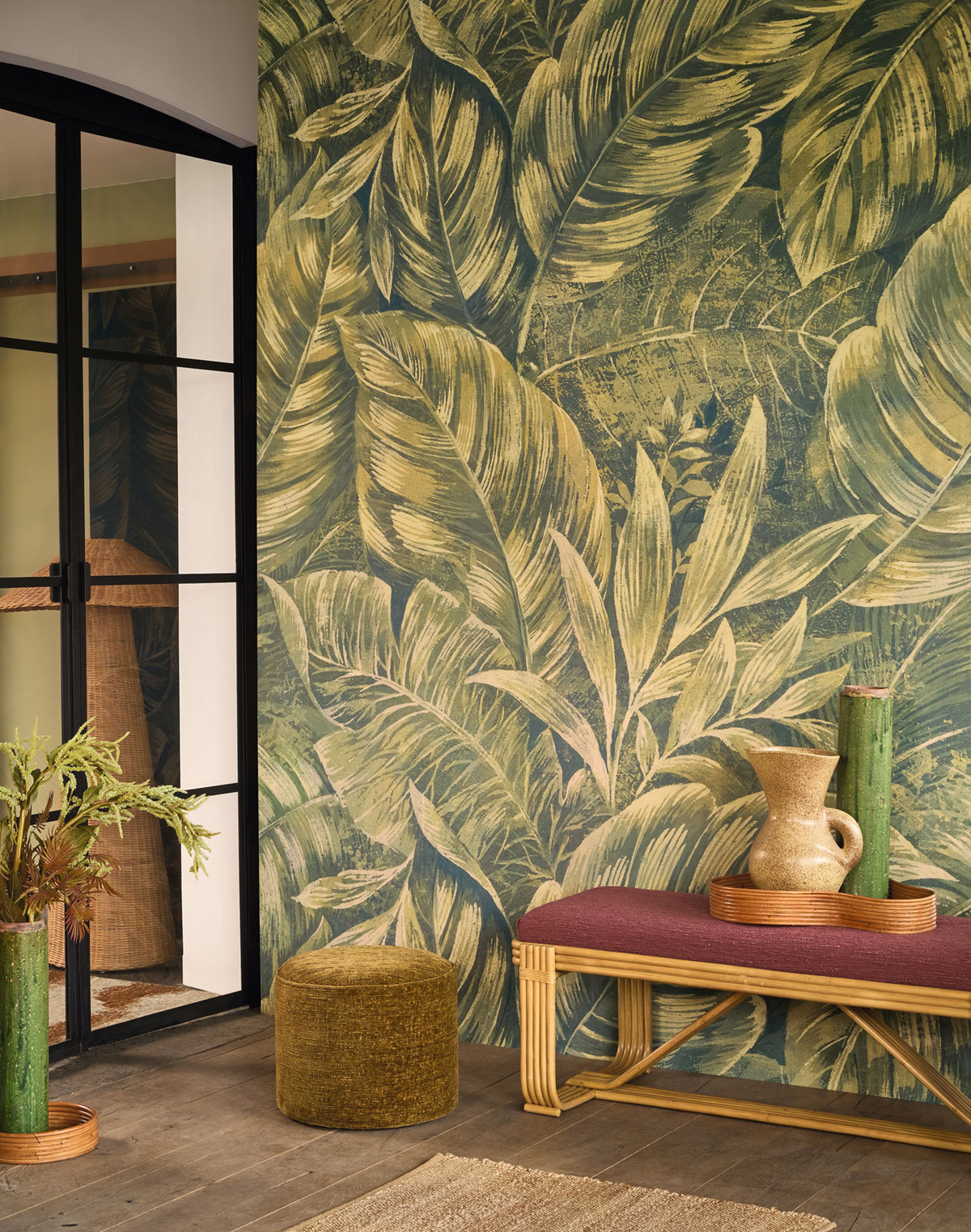 Papier peint panoramique Feuillage Karipuna S vert 200X250 - Vegetals de Casadéco | Réf. VEGE201317705