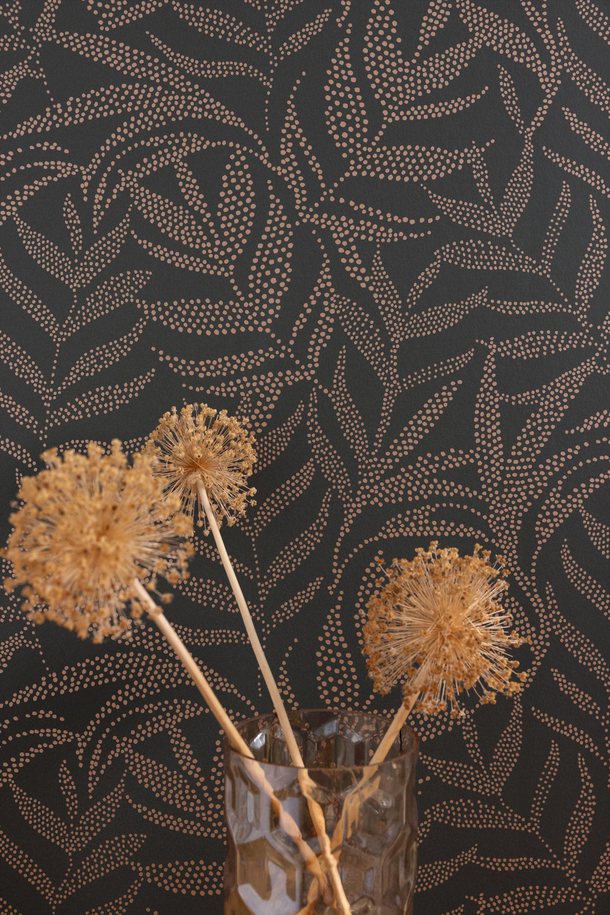 Papier peint Feuillage Sauvage noir cuivré - Moonlight 2 de Casélio AMB2 | Réf. MLGT104309427