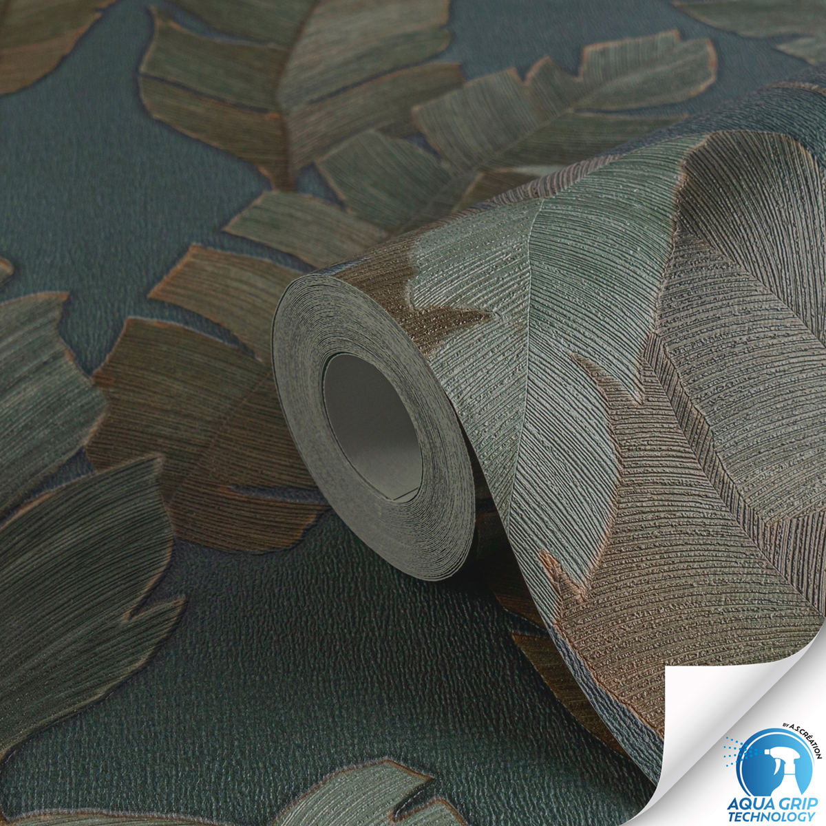 Papier peint préencollé Jungle Bananier Bali canard - Designdrop d'A.S. Création ZOOM ROLL | Réf. AS-784531