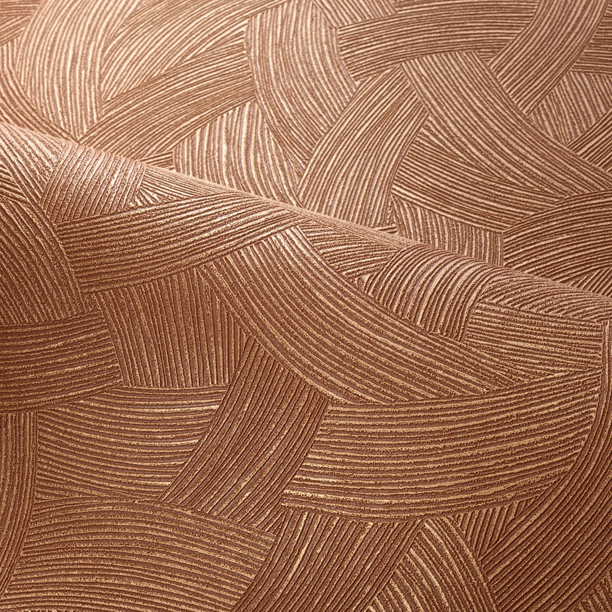 Papier peint Mouvement Graphique Bérénice terracotta cuivré - Magnitude de Casamance AMBV | Réf. CAS-76662548