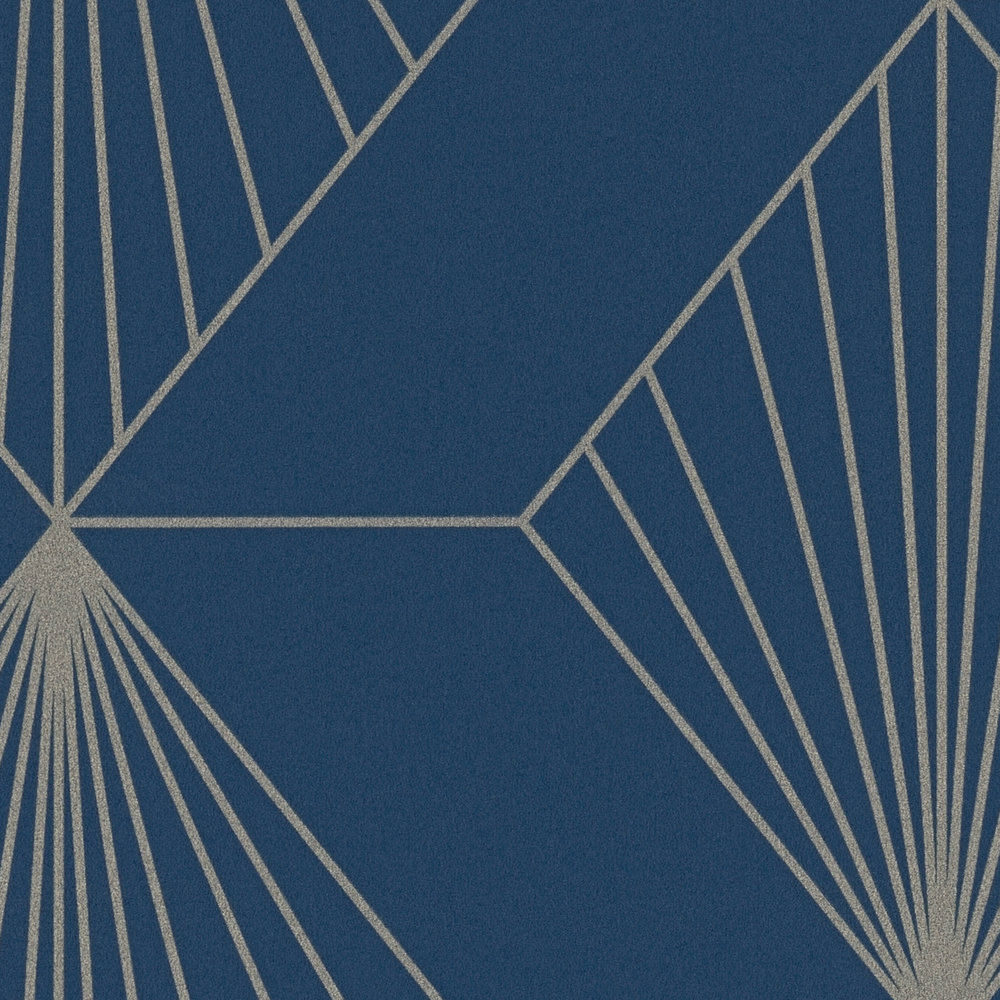 Papier peint Art Déco Diamond marine argenté - French Affair d'A.S. Création | Réf. AS-367102