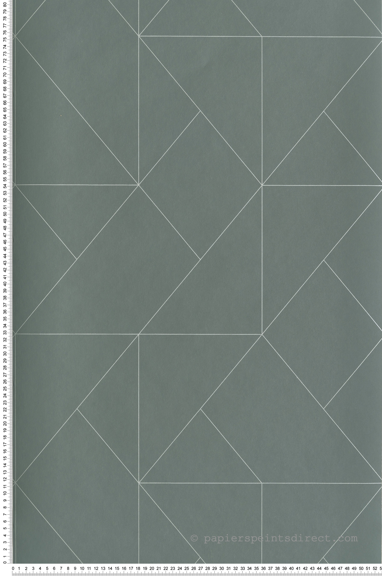 Papier peint Figure Subtilité Métallisé vert kaki argenté - Alchimie de Casadéco | Réf. ALMI89957761