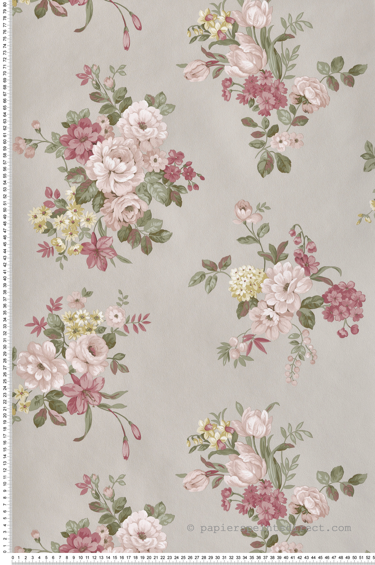 Papier peint Bouquet de Fleur rose taupe - My Little Cottage de Montecolino | Réf. MC-M12302