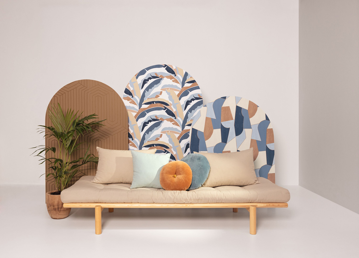 Papier peint Feuille Bananier Ampleur bleu camel - XXL de Casélio AMB3 | Réf. XXL104566220