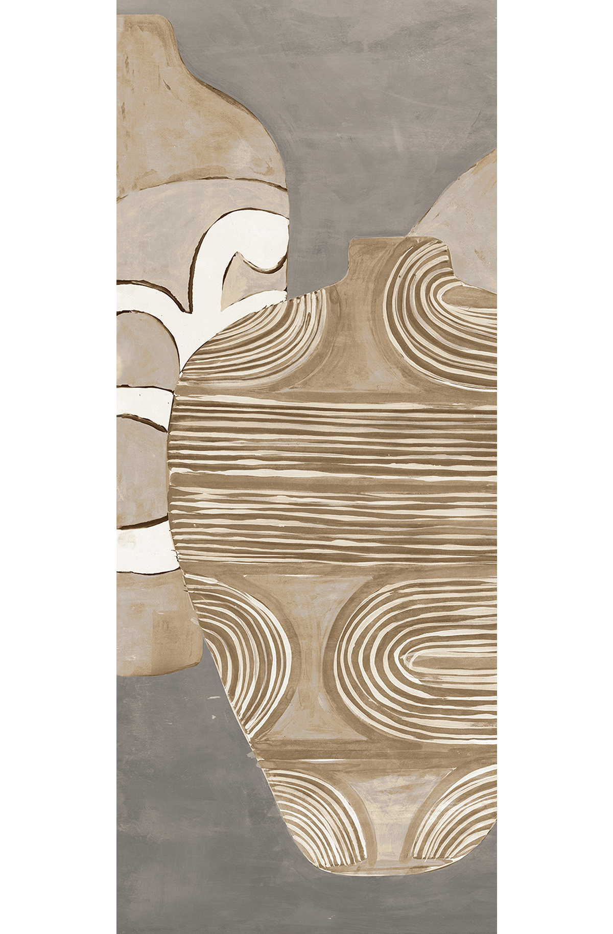 Papier peint panoramique Vase Hiva gris - A H260 - Terra de Masureel | Réf. MAS-DG4HIV1031-260