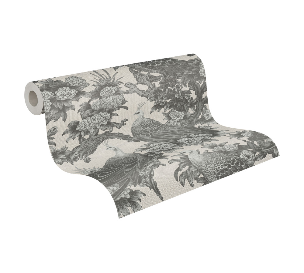 Papier peint Jardin Paon écru anthracite - Metropolis Michalsky 6 de Livingwalls ROLL | Réf. AS-399823