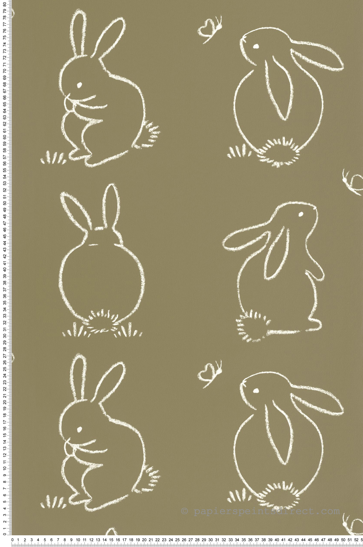 Papier peint Dessin Lapin vert kaki - Once Upon A Time de Casadéco | Réf. OUAT88387526