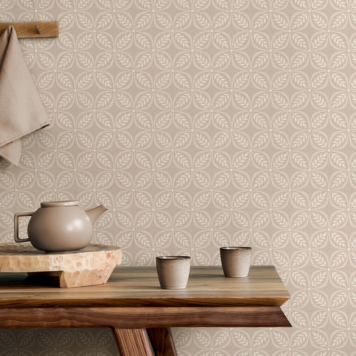 Papier peint Pétales Trellis Morgrove beige - Beaux Arts de Lutèce | Réf. LTC-M1835