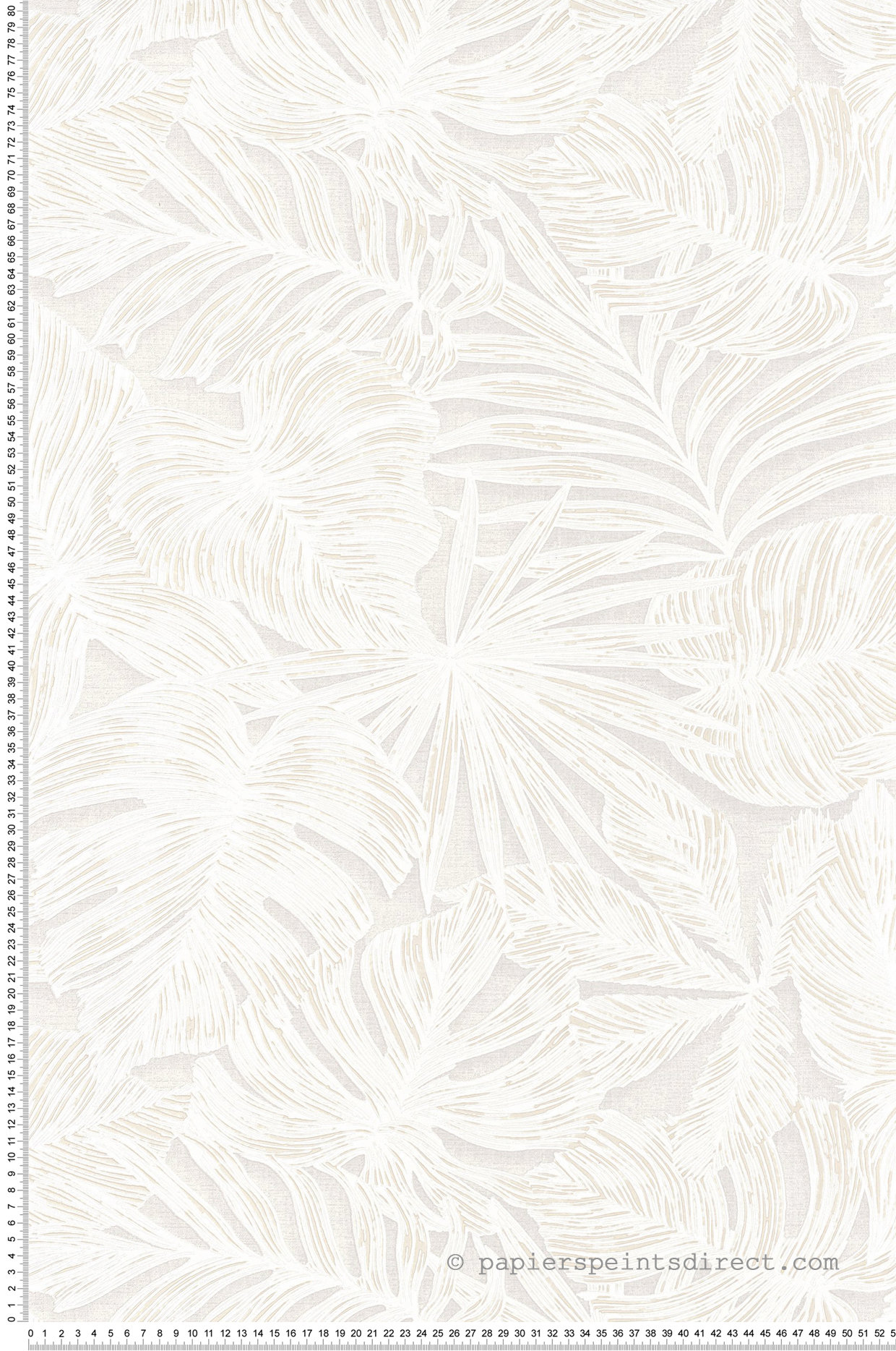 Papier peint Palmes Gravure Granada blanc cassé - Vegetals de Casadéco | Réf. VEGE86430292