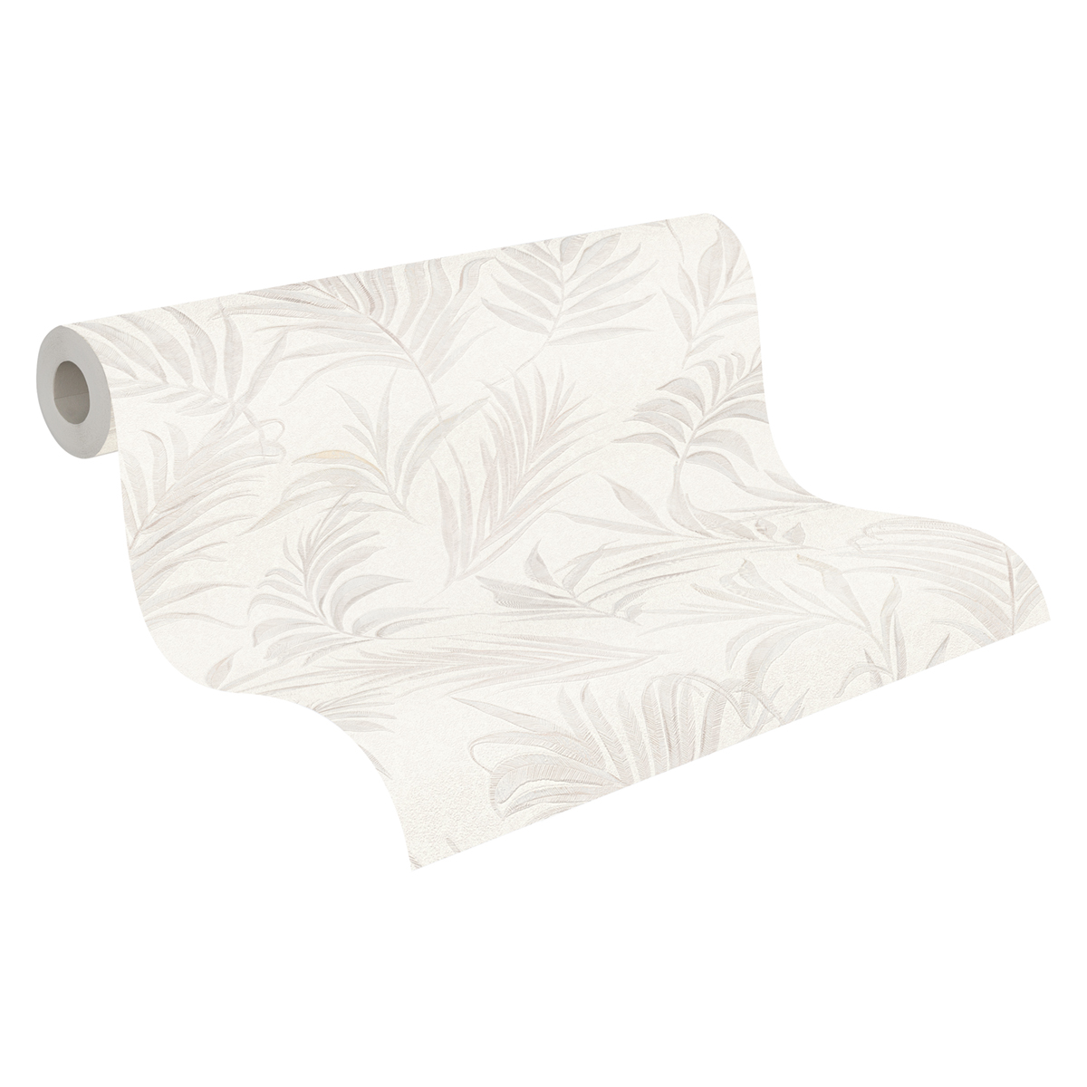 Papier peint Palmes Midnight Botanica blanc irisé - Cosmoliving d'A.S. Création ROLL | Réf. AS-791081