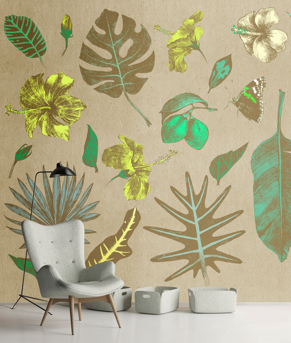Papier peint panoramique Feuilles Tropicana 2 - Référence DD110991 - Intissé 200g/m2 - Standard 400 x 270