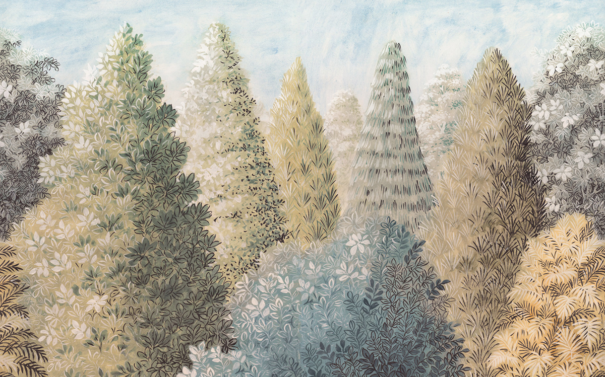 Papier peint panoramique Arbre Painted Woods - Papier peint Komar Pure 2