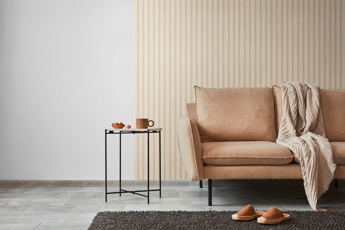 Papier peint Tasseaux Bois Chêne beige clair - Pintwalls 2 d'A.S. Création AMB4 | Réf. AS-391096