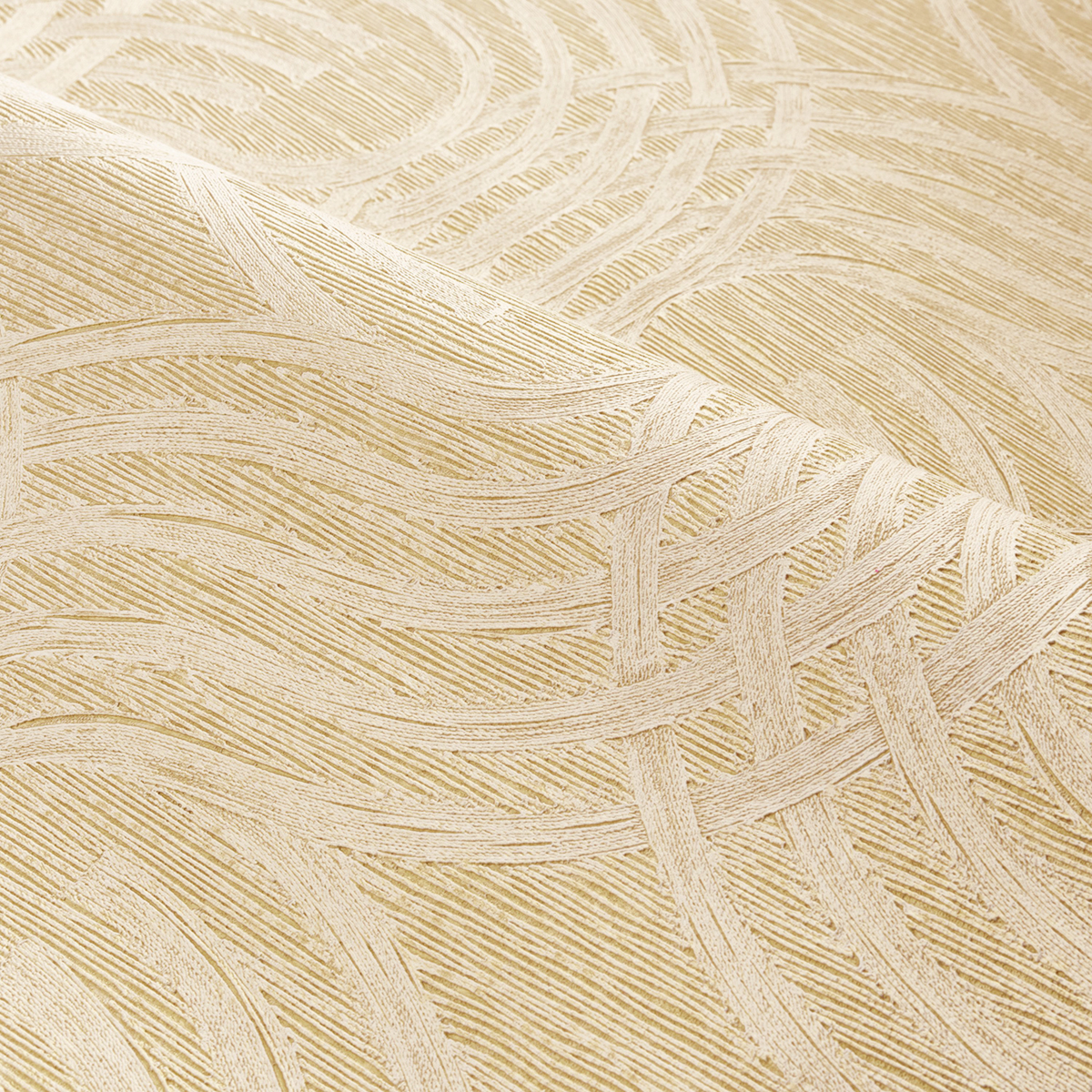 Papier peint Mouvement Auraria blanc doré - Métal de Casamance AMBV | Réf. CAS-75792140