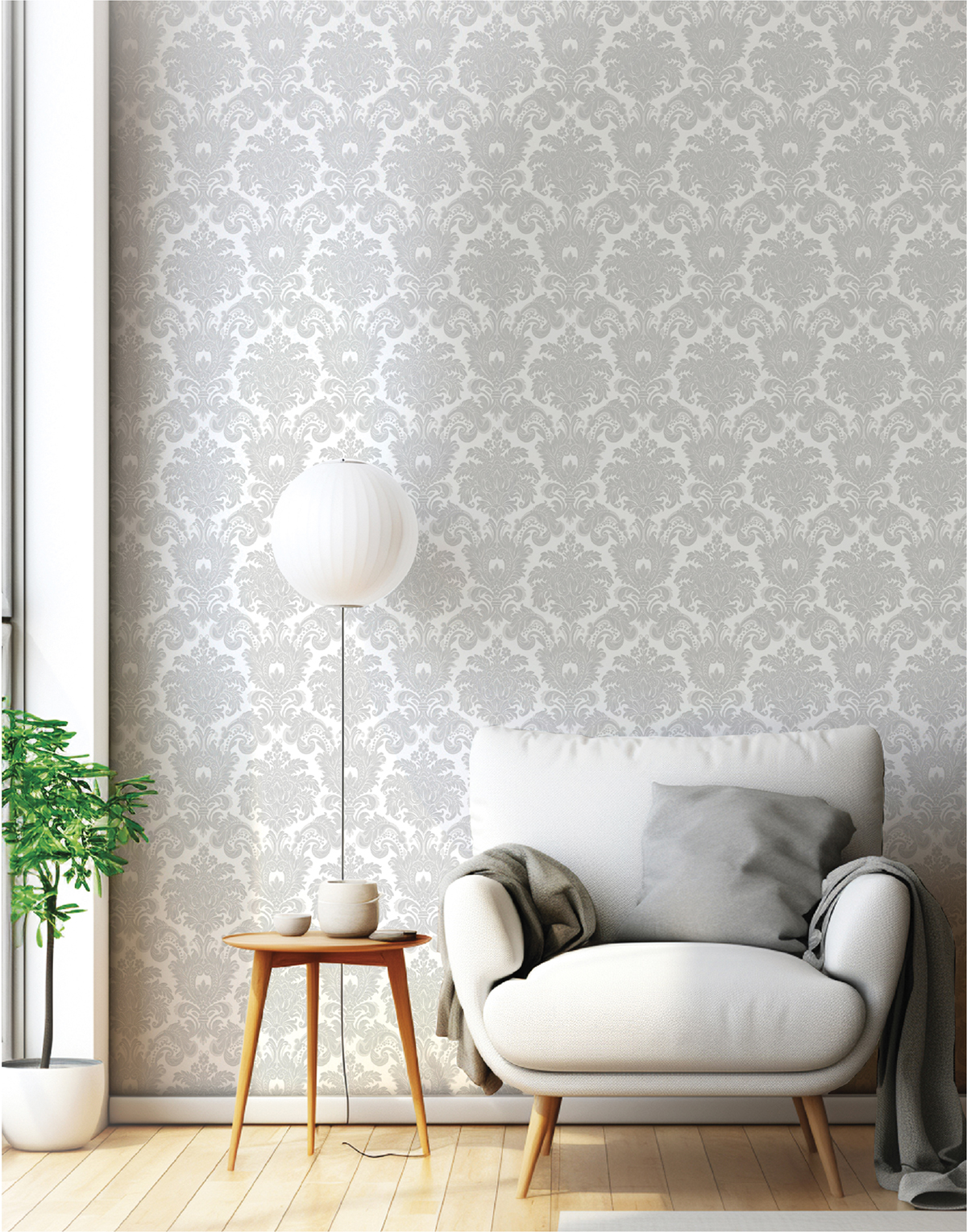 Papier peint Château Baroque argenté - Venise de Montecolino | Réf. MC-23611