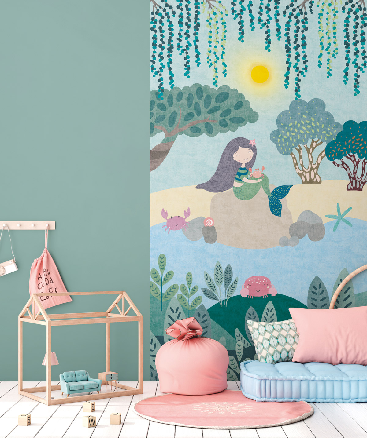 Papier peint panoramique Sirène Nature bleu - Lilly & Luis d'A.S. Création | Réf. AS-770671