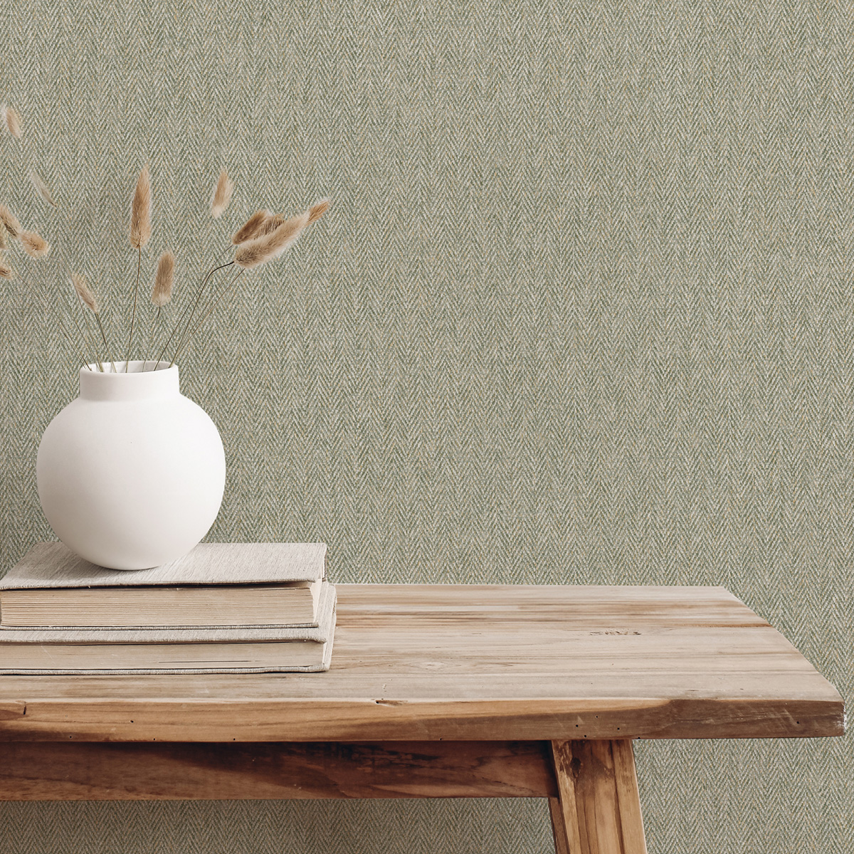 Papier peint Tweed Chevron Herringbone vert - Beaux Arts de Lutèce AMB1| Réf. LTC-M1823