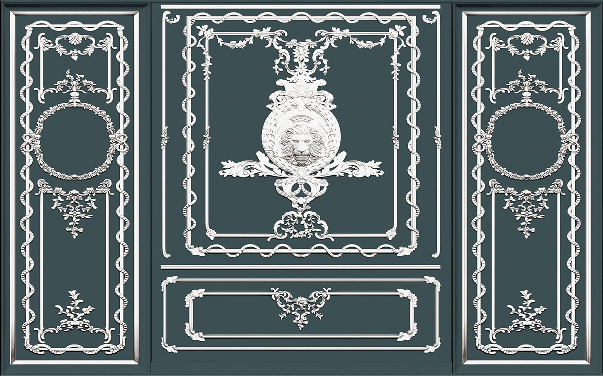 Papier peint panoramique Soubassement Classy Castel foncé - Papier Peint Komar Infinity 2