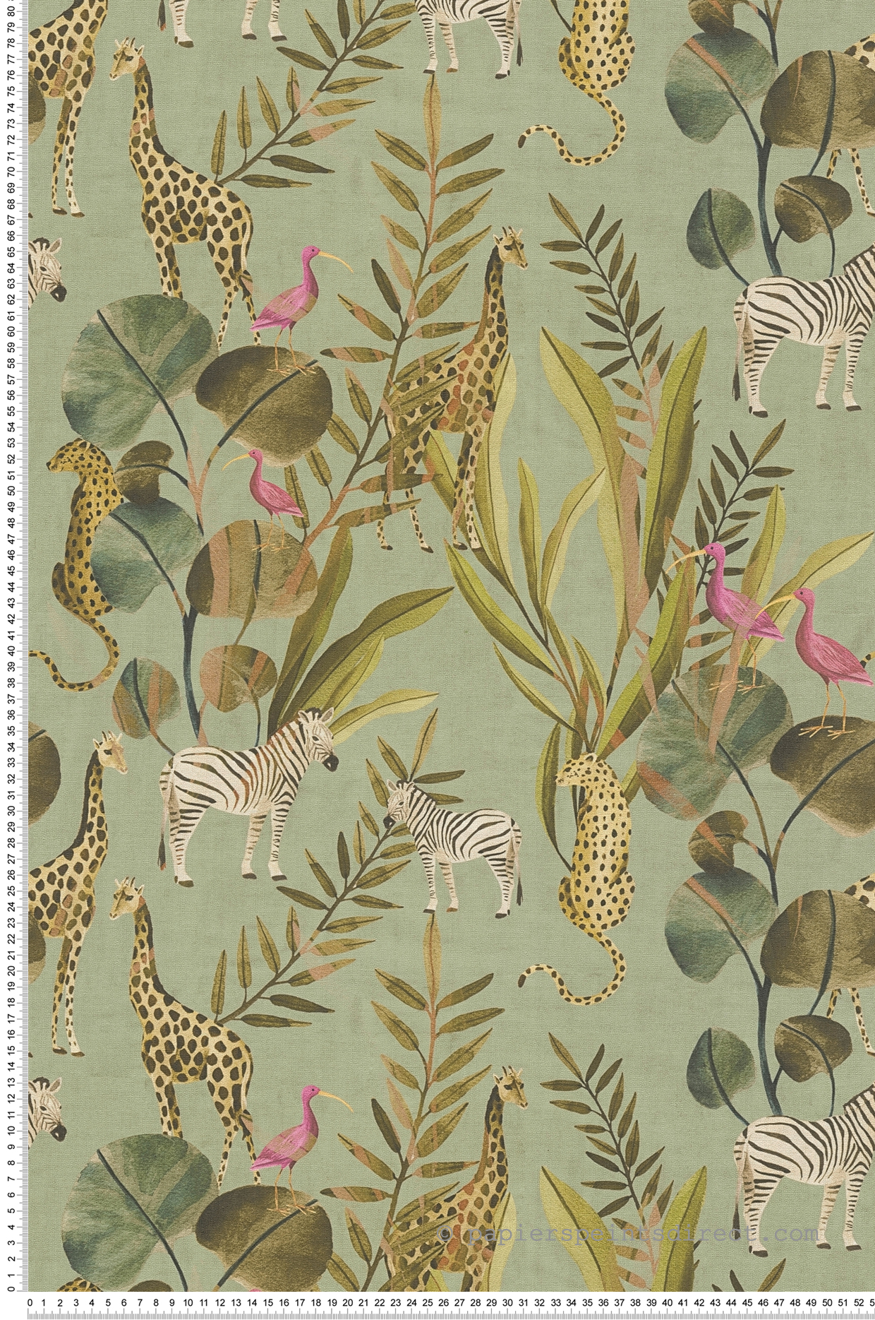 Papier peint Animaux Jungle vert amande - Anna D'Andrea d'A.S. Création | Réf. AS-782181