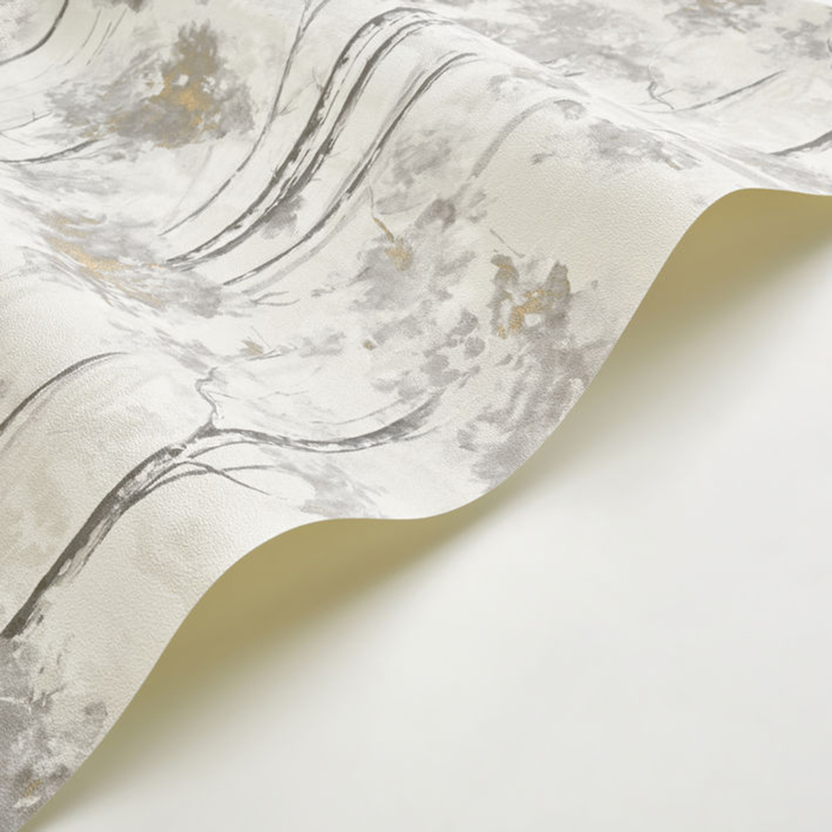 Papier peint Forêt Skandinavia gris doré - Riverside 4 de Casadéco AMBV | Réf. RIVI89549569