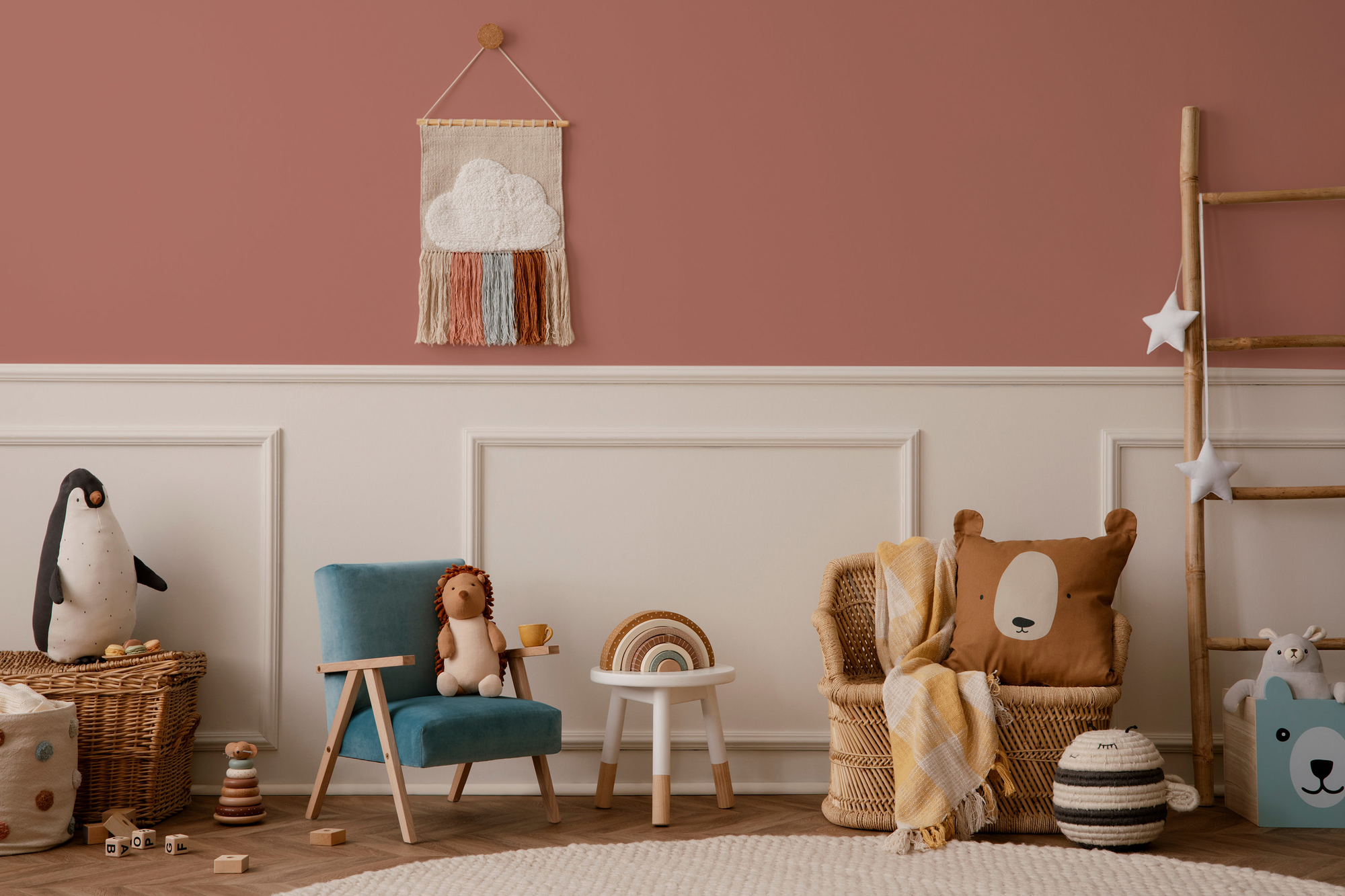 Photo numéro 2 d'une pièce avec un mur peint avec la peinture  Puro rouge varied red - c2018