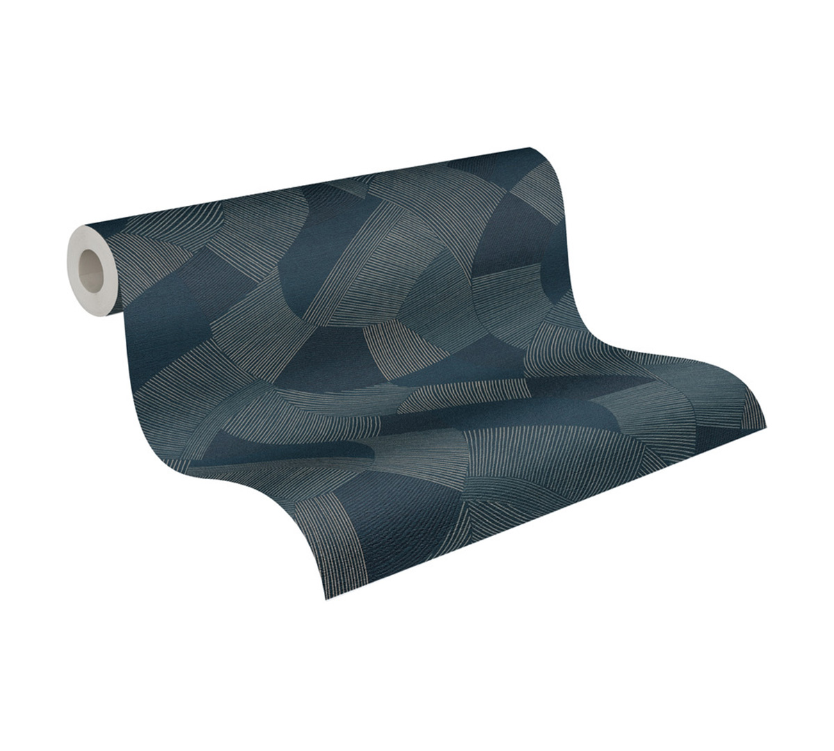 Papier peint Géométrie Rayé Calley bleu marine - Cuba 2 d'A.S. Création AMB4 | Réf. AS-791603