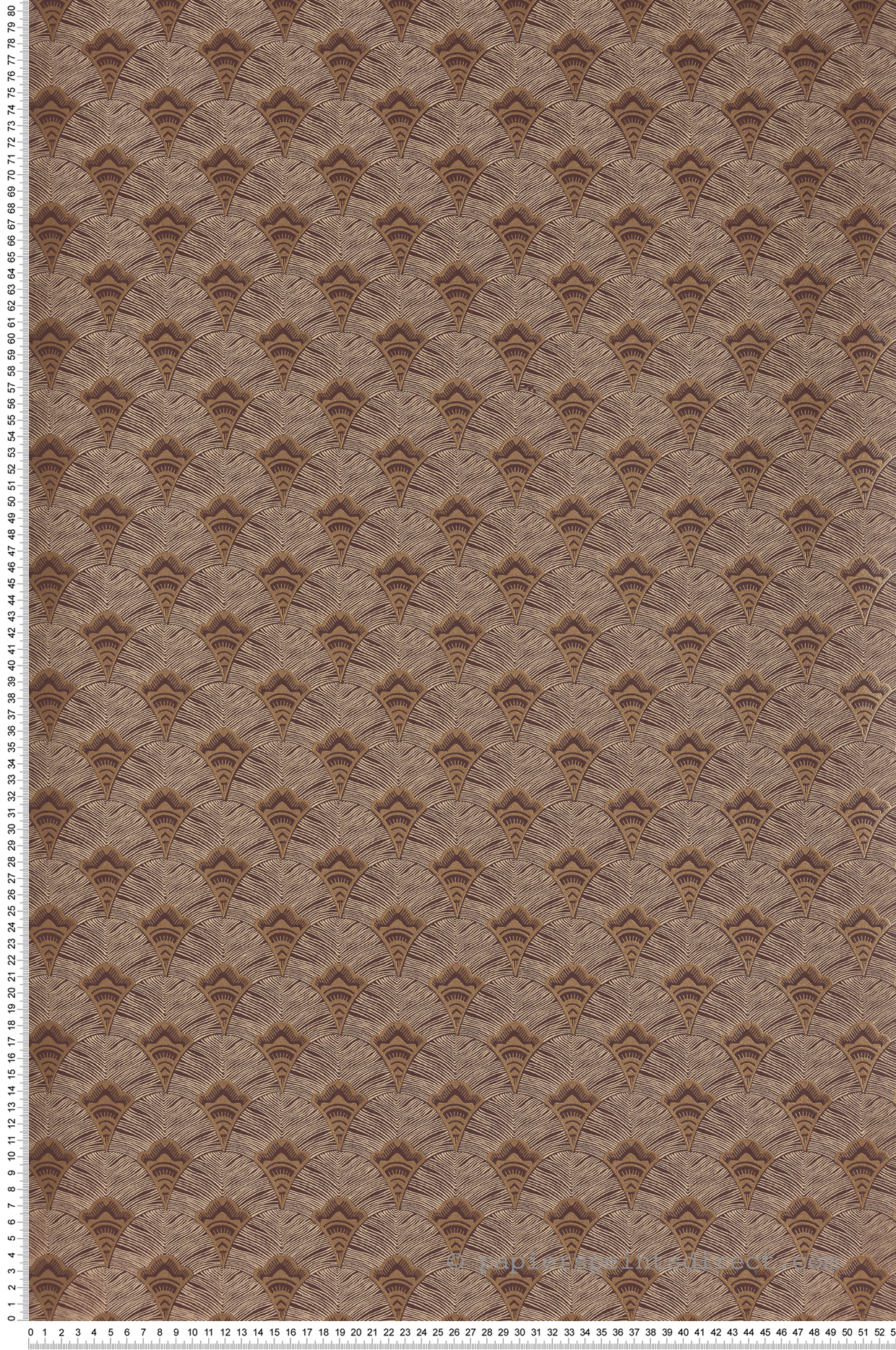 Papier peint Palme Ethnique Adenium bordeaux et doré - Mirage de Casamance | Réf. CAS-75254282