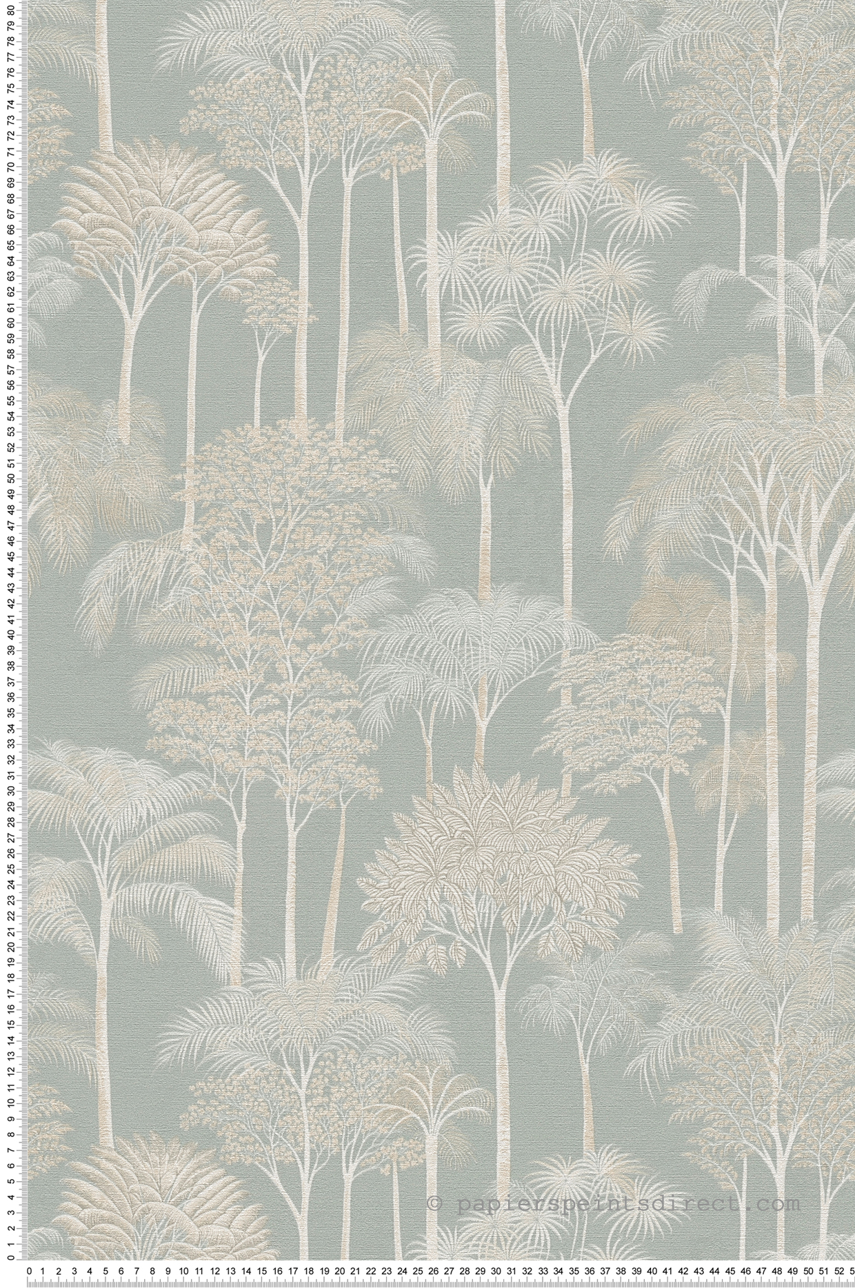 Papier peint Palmeraie Arbre Jungle gris bleu - Cuba 2 d'A.S. Création | Réf. AS-791622