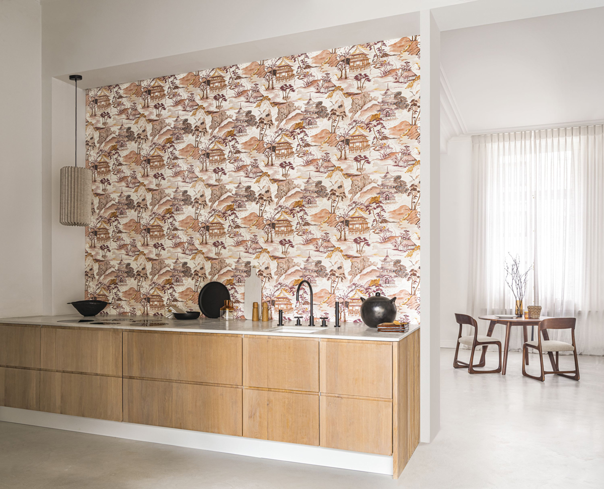 Papier peint Paysage Japonais Nara terracotta - Archipel de Casamance | Réf. CAS-75310304