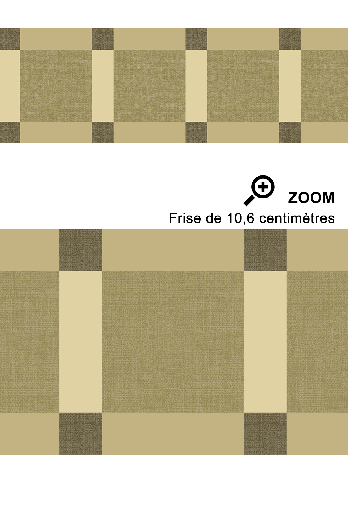 Frise Carreaux Square Border kaki olive - Line Up de Casélio | Réf. LNP106787070