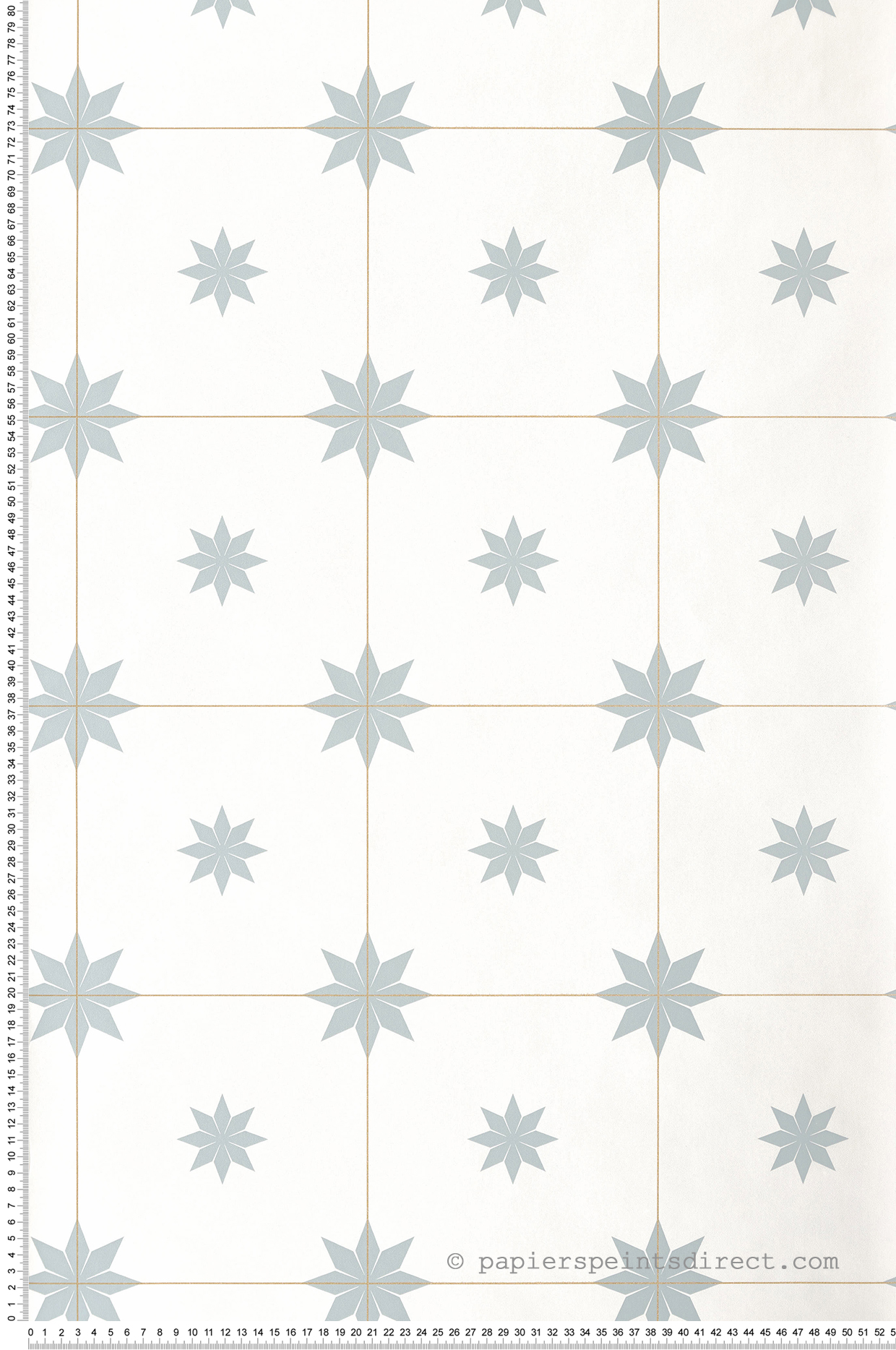 Papier peint Mosaïque Etoile blanc et doré - Only Blue de Casélio | Réf. ONB102716026