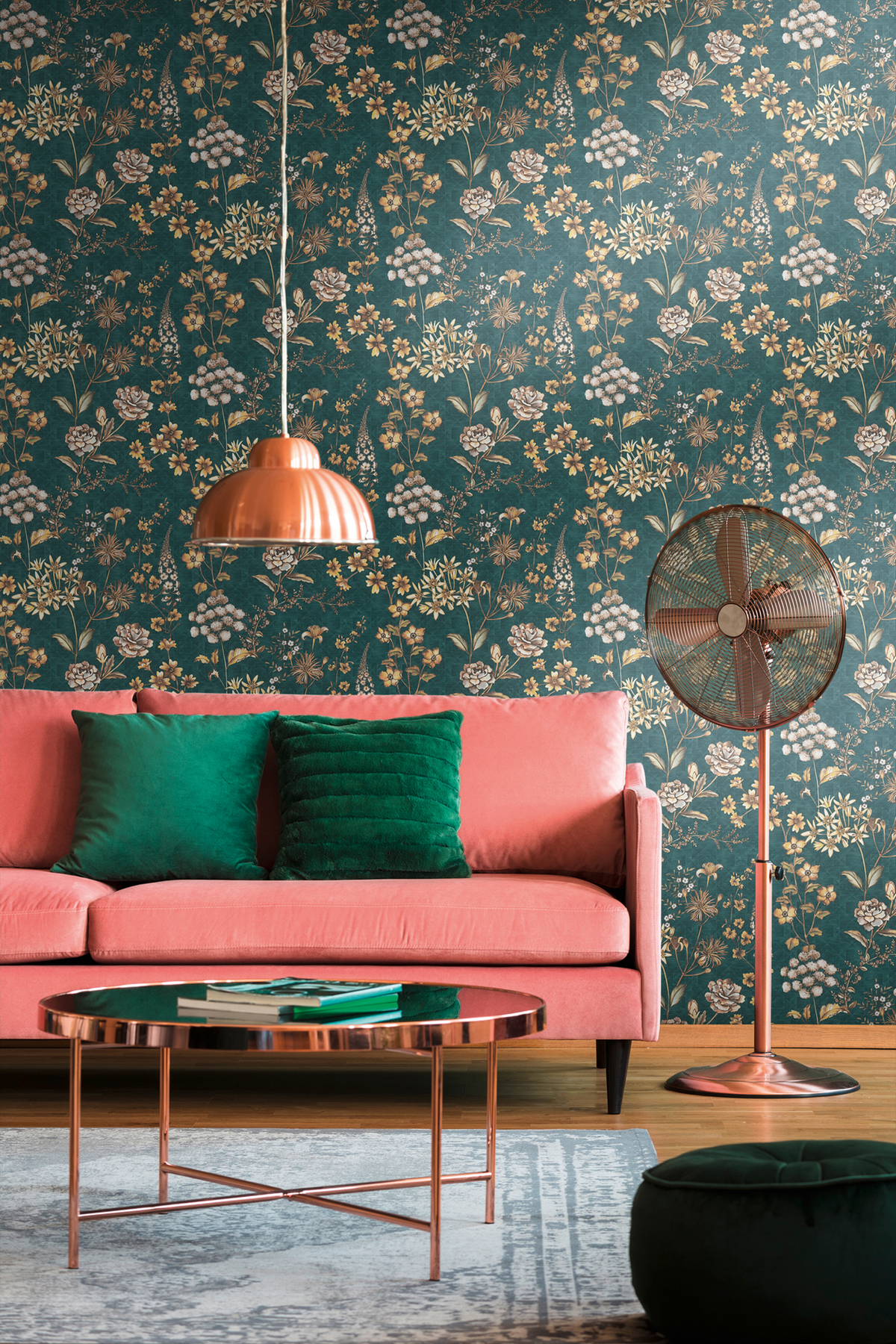 Papier peint Fleuri Blooming pétrole - Metropolitan Stories 3 d'A.S. Création AMB2 |  Réf. AS-391174