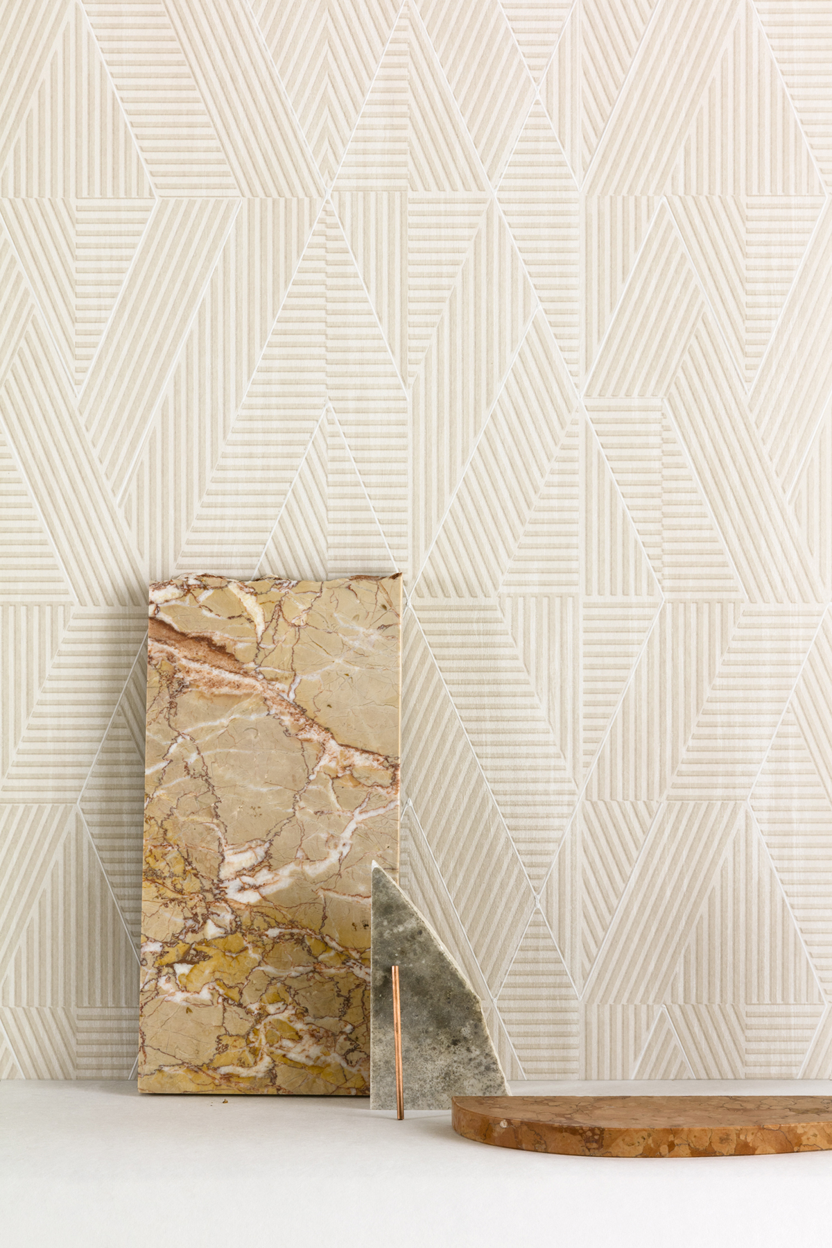 Papier peint Effet Pierre Barite écru nacré - The Texture Book de Masureel | Réf. MAS-PRI302