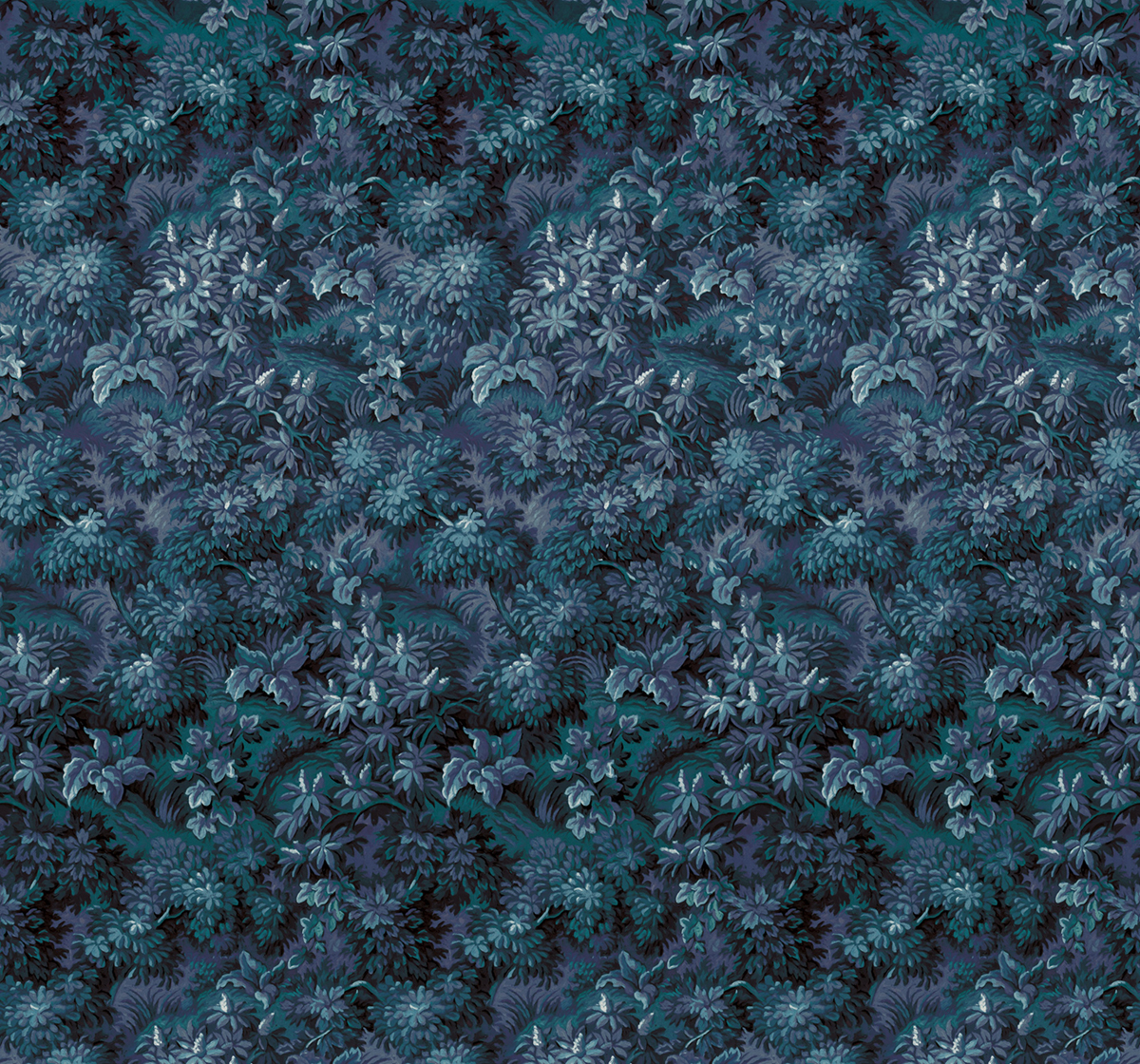 Papier peint panoramique Botanique Bleu - Papier peint Komar Heritage