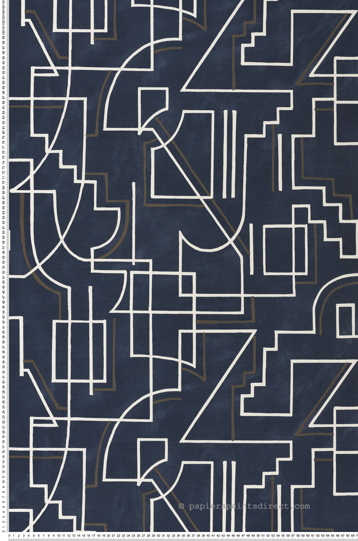 Papier peint Trait Graphique Alexander bleu marine - Mouvements de Casamance | Réf. CAS-76021732