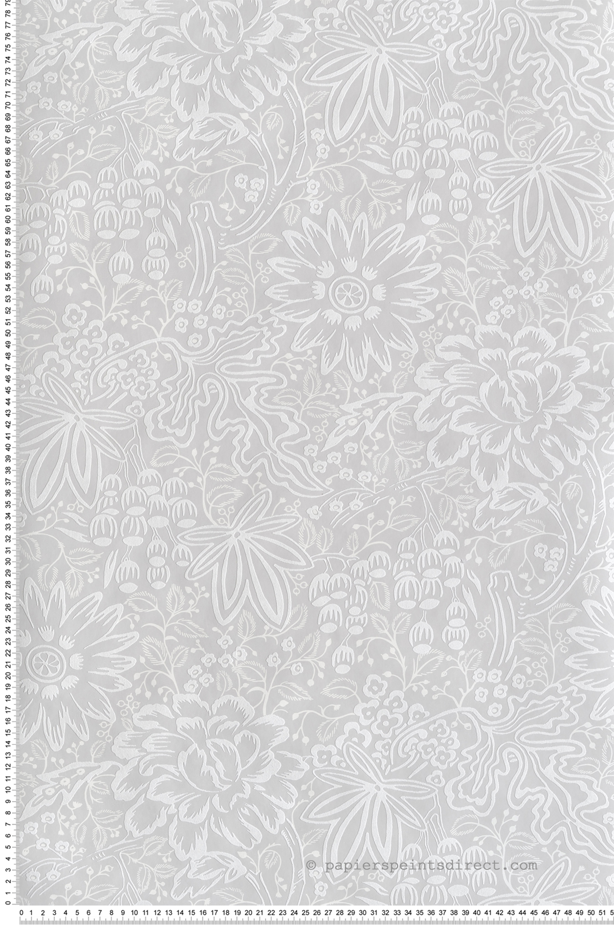 Papier peint Fleurs Peony Garden gris - V&A Decorative Papers III d'Initiales | Réf. INI-2513-188-03