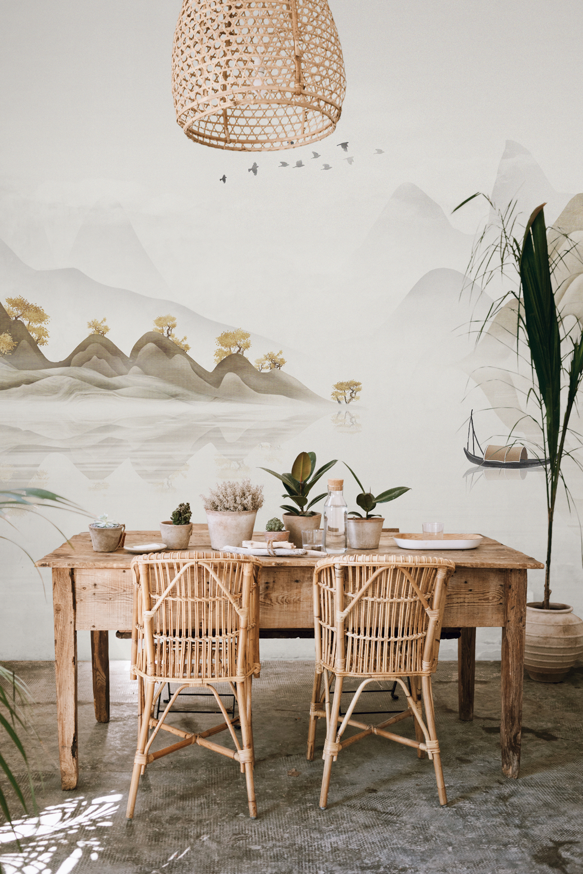 Papier peint panoramique Paysage Thaïlande beige - Cuisines & Bains de Lutèce AMB2 | Réf. LTC-56230107