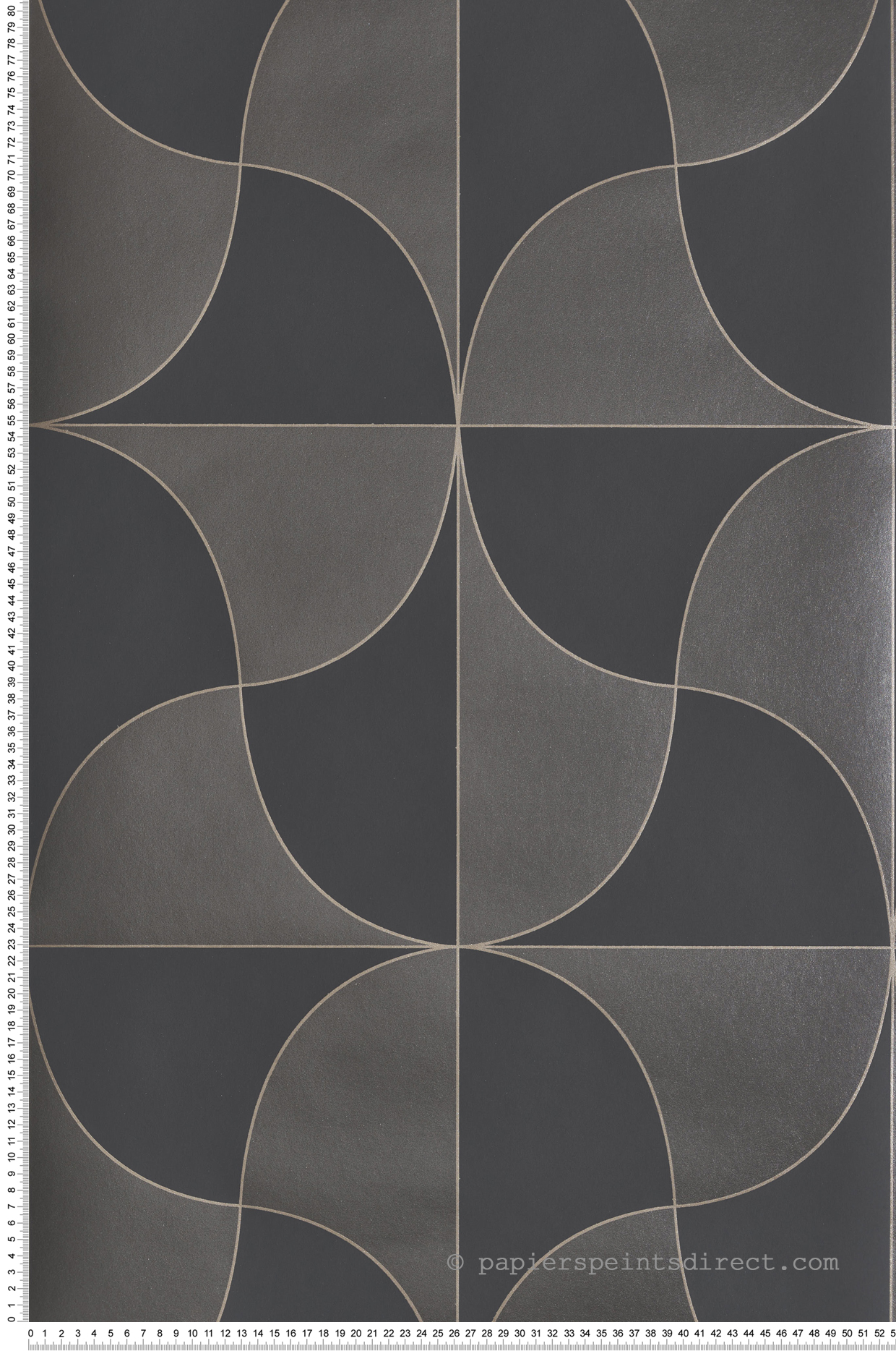 Papier peint Carré Virevolte Métallisé noir argenté - Alchimie de Casadéco | Réf. ALMI89939336