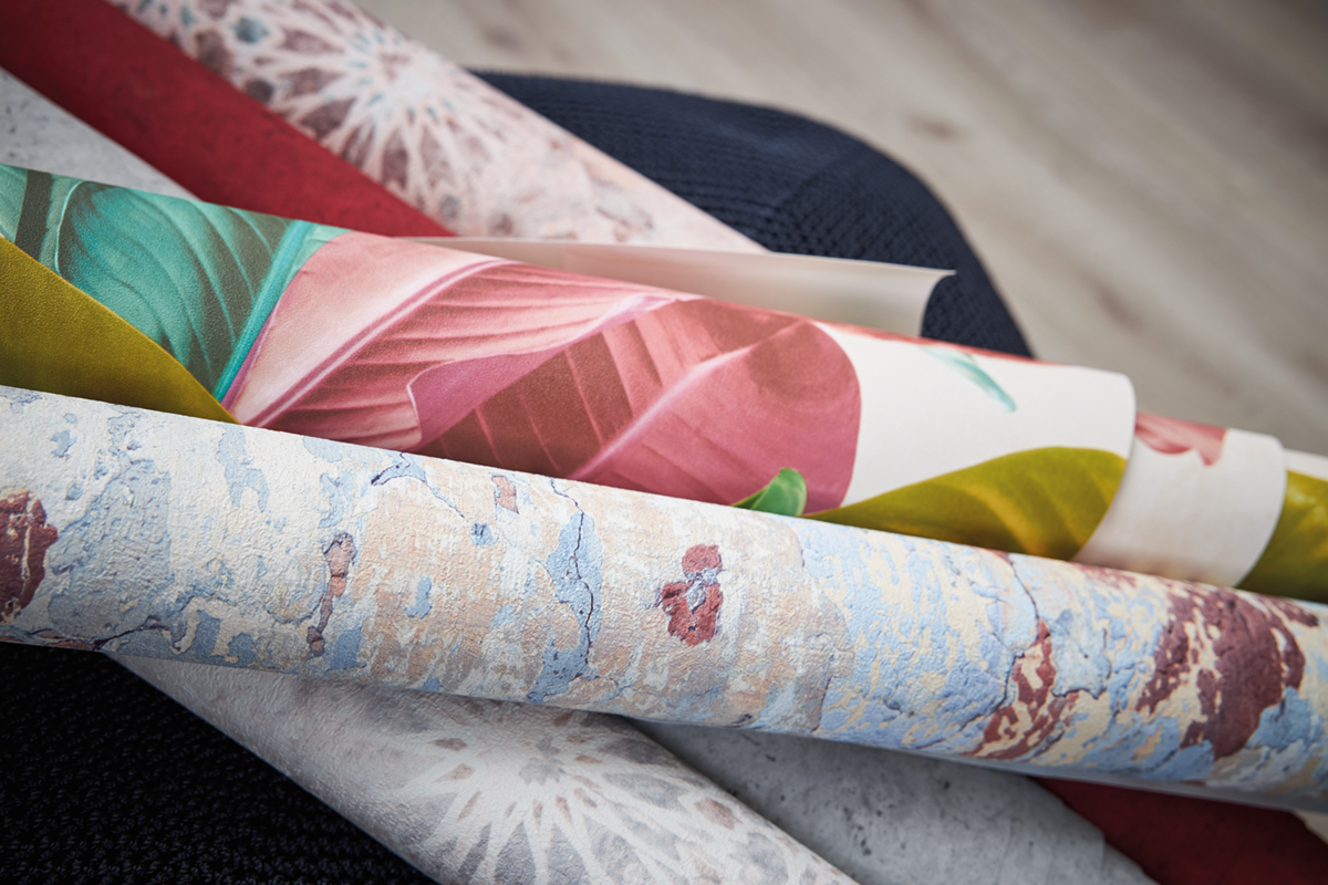 Papier peint Nature Feuillage vert rouge - Metropolitan Stories 2 d'AS Création | Réf. SP15496