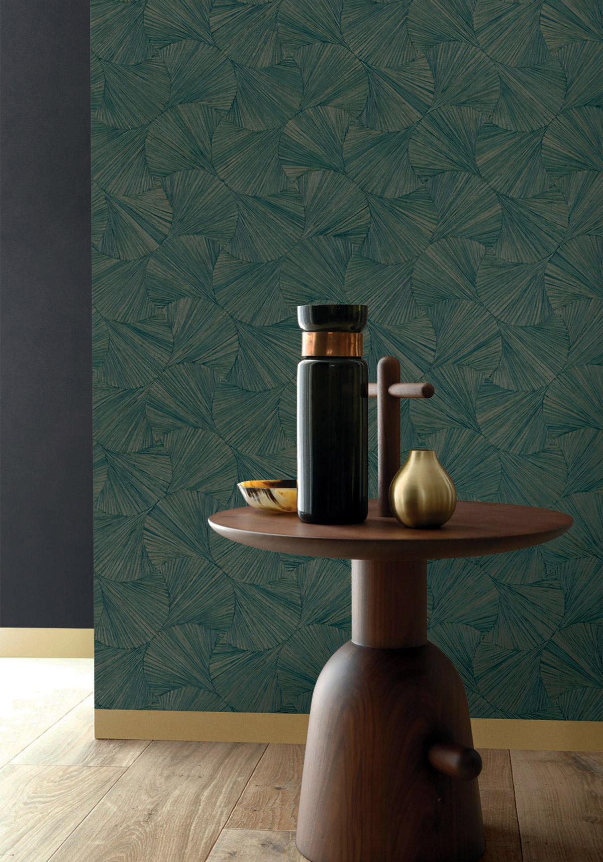 Papier peint Ecaille Végétale Lombok émeraude - Nature Précieuse de Casamance | Réf. CAS-B75322446