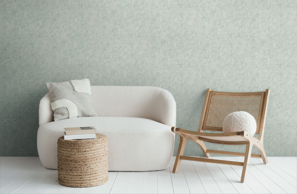 Papier peint Faux uni Texturé vert menthe - History of Art 2 d'AS Création | Réf. AS-790517