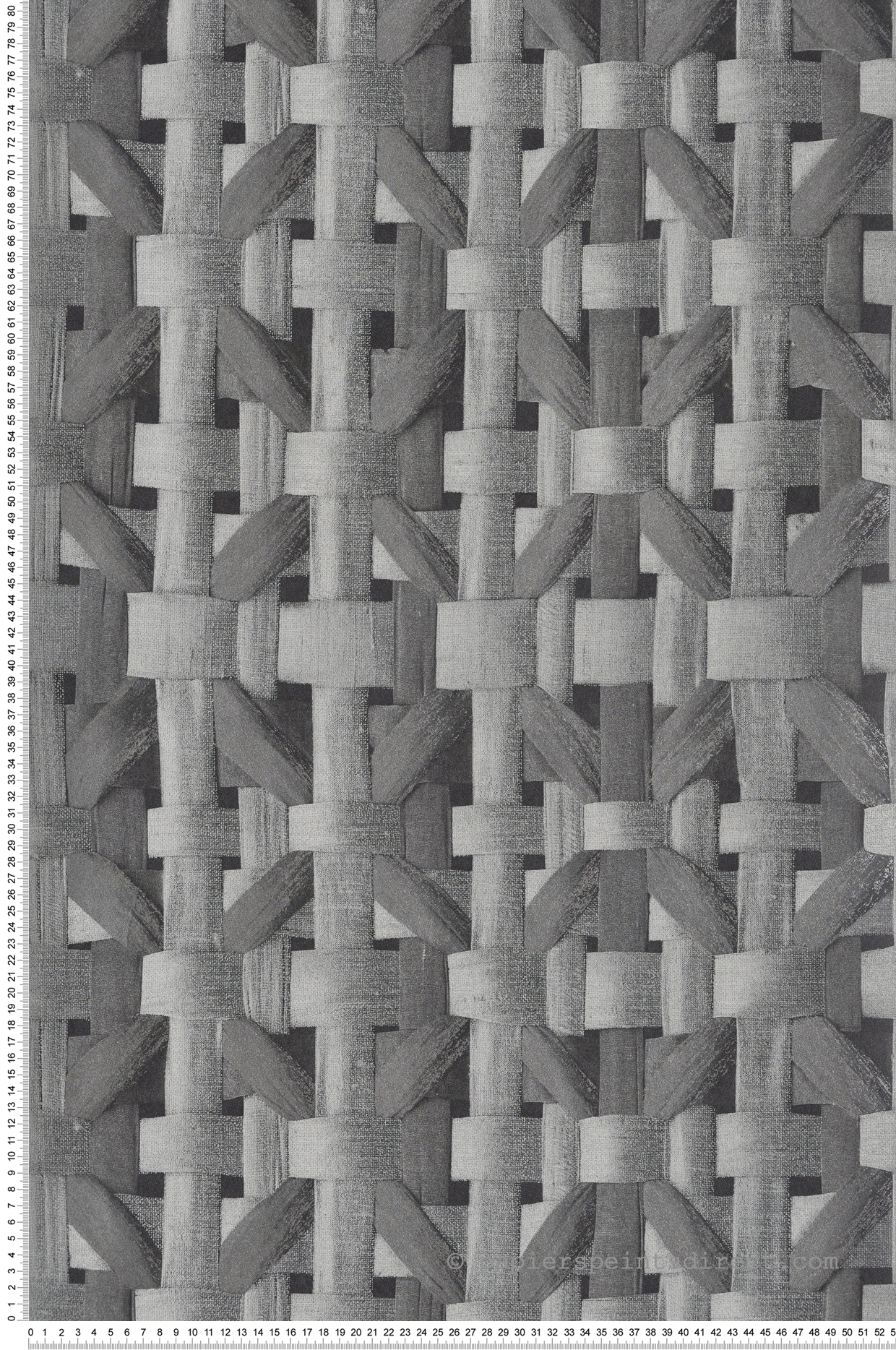 Papier peint Claustra Bois anthracite argenté - Ornata de Montecolino | Réf. MC-65340